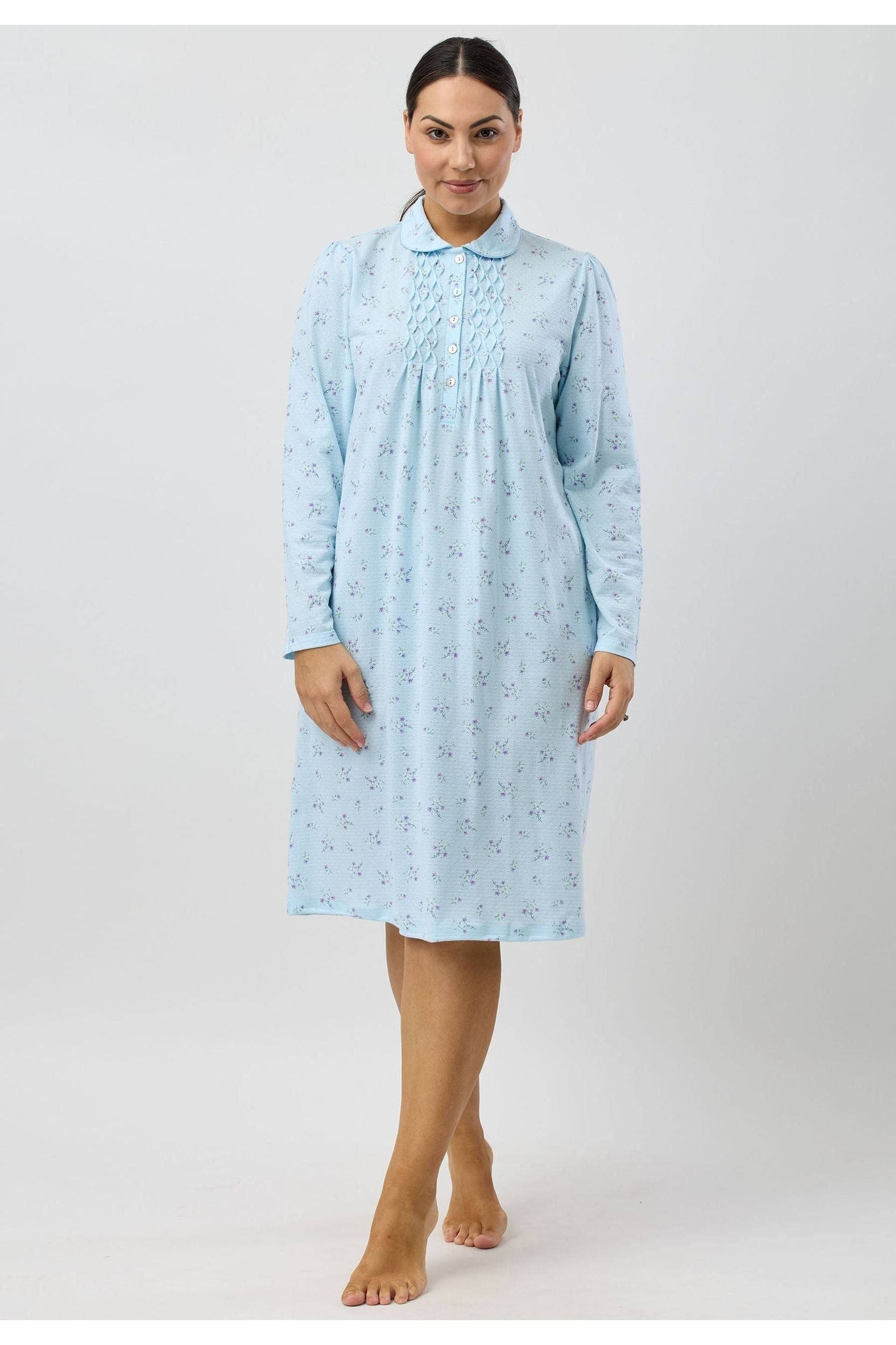 Schrank Sweet Pea Poly/Cotton Knit Short Nightie -Aqua(14/20/24)