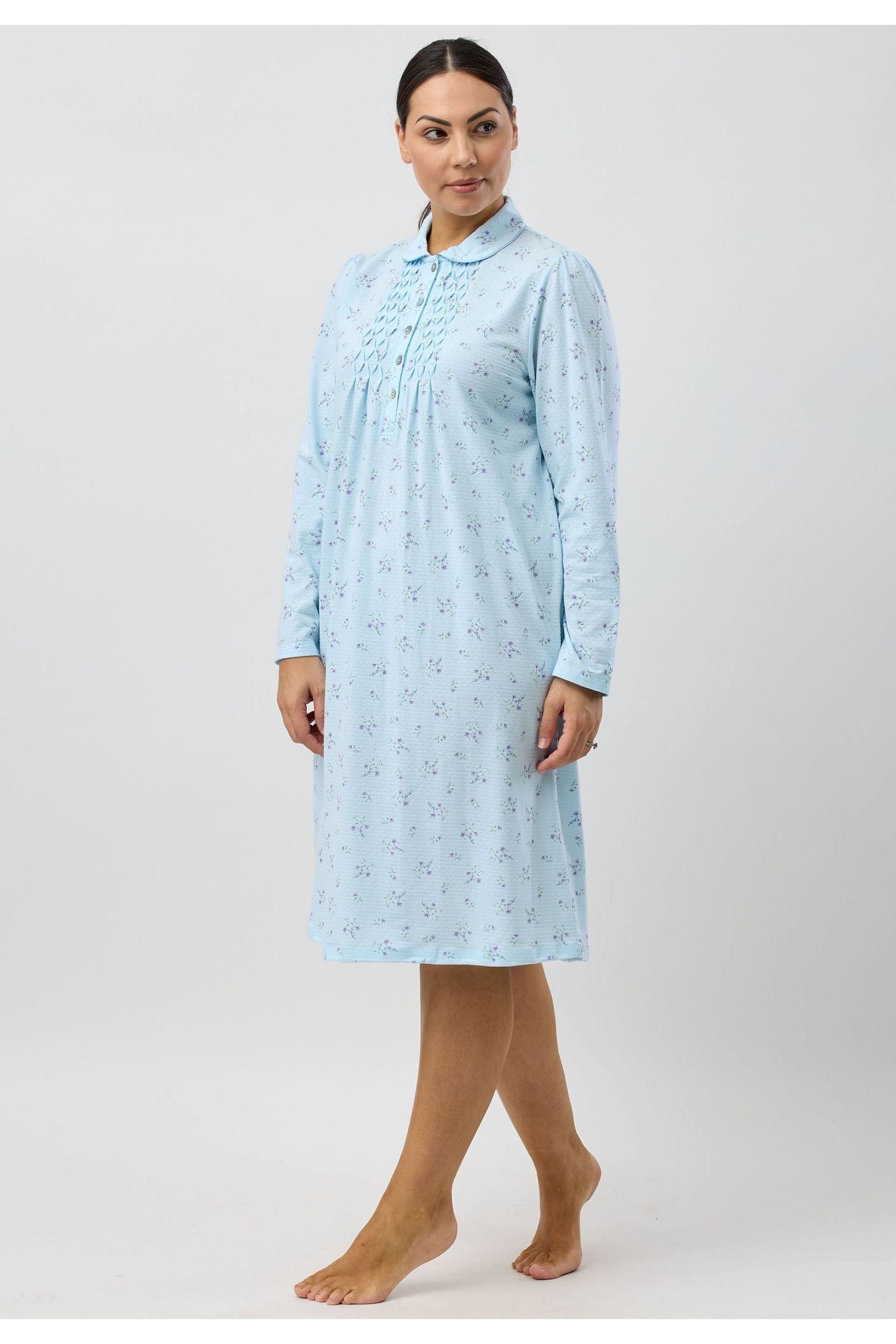 Schrank Sweet Pea Poly/Cotton Knit Short Nightie -Aqua(14/20/24)
