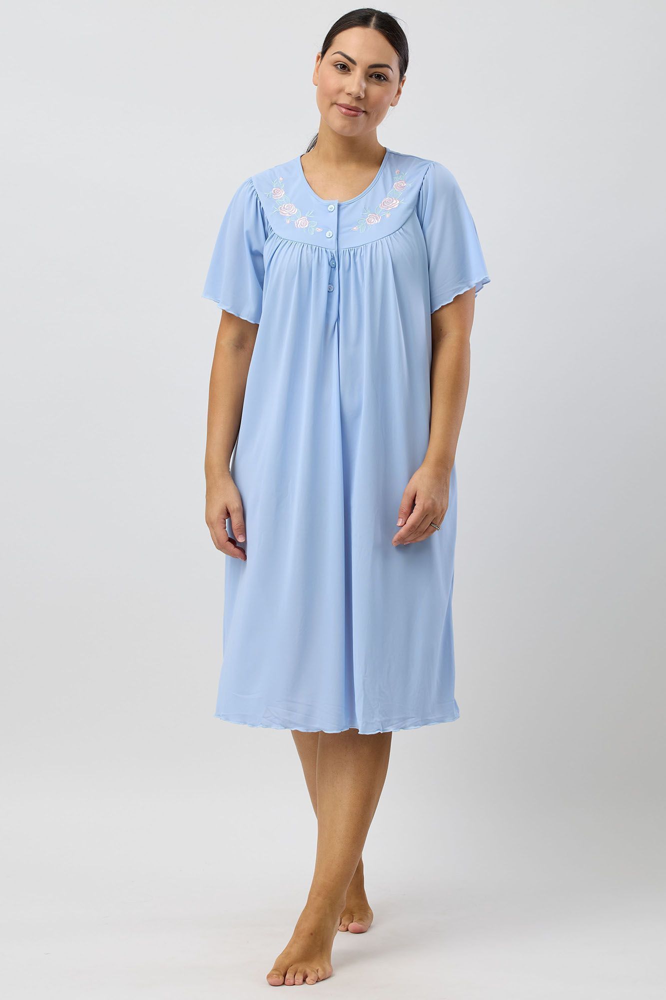 Schrank Trilobal Stretch Short Sleeve Nightie -Cornflower