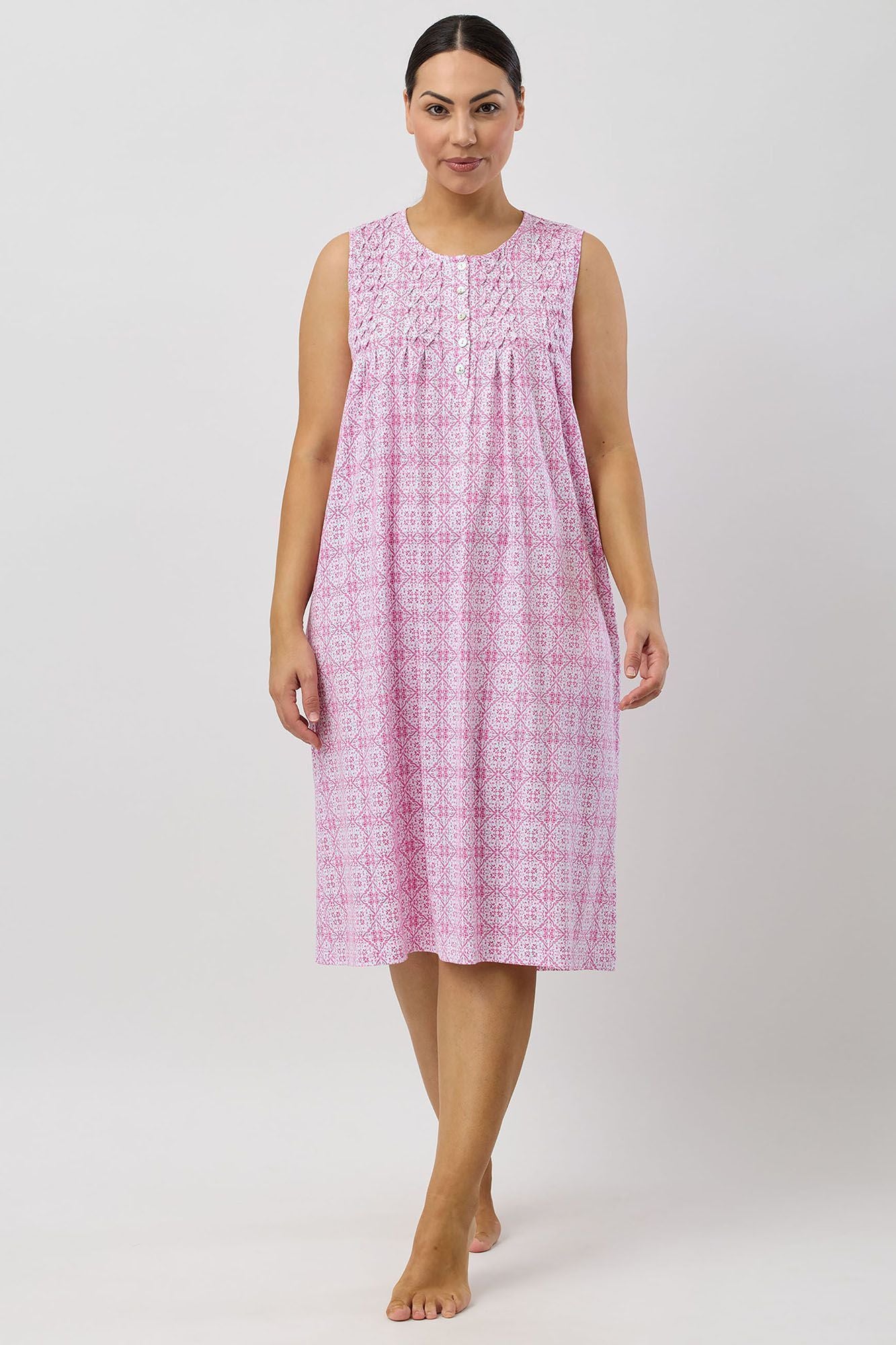 Schrank Baroque Cotton Knit Sleeveless Nightie -Rose
