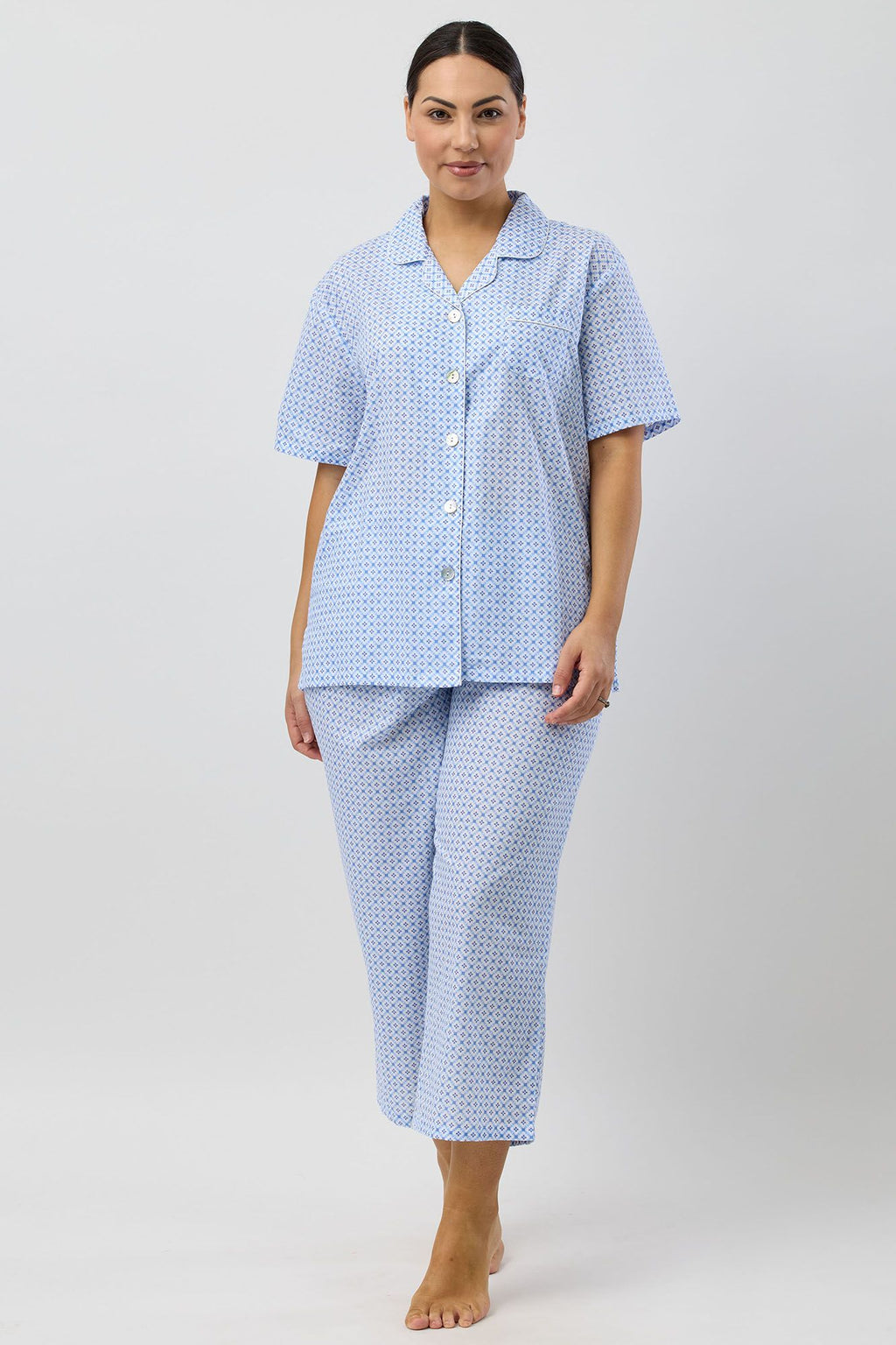 Schrank Geo 7/8th Leg Cotton Pyjama -Blue