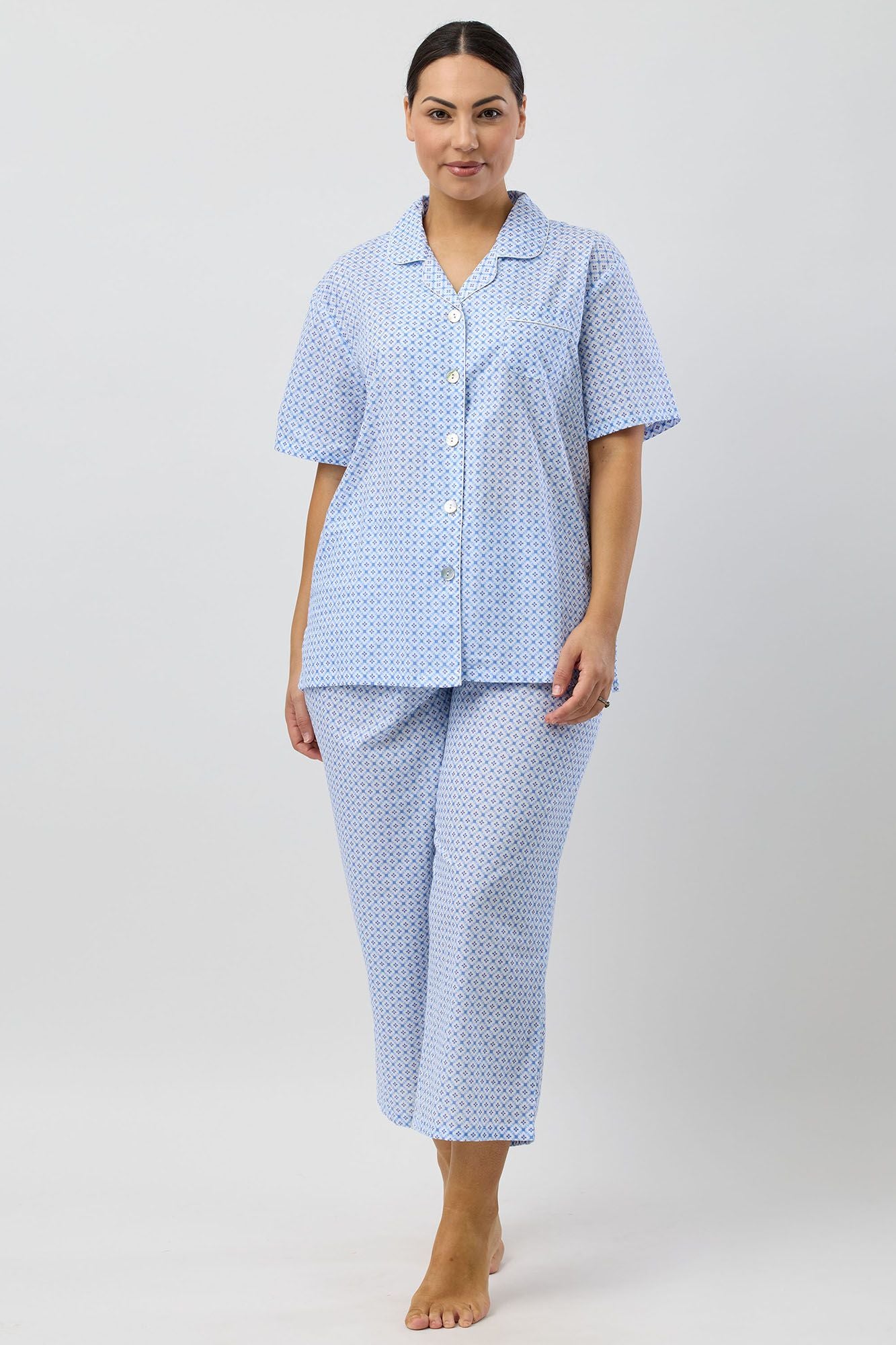 Schrank Geo 7/8th Leg Cotton Pyjama -Blue