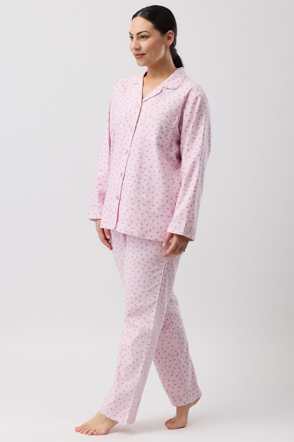 Schrank Rose Spot Flannelette PJ -Pink(10/12/14/16)