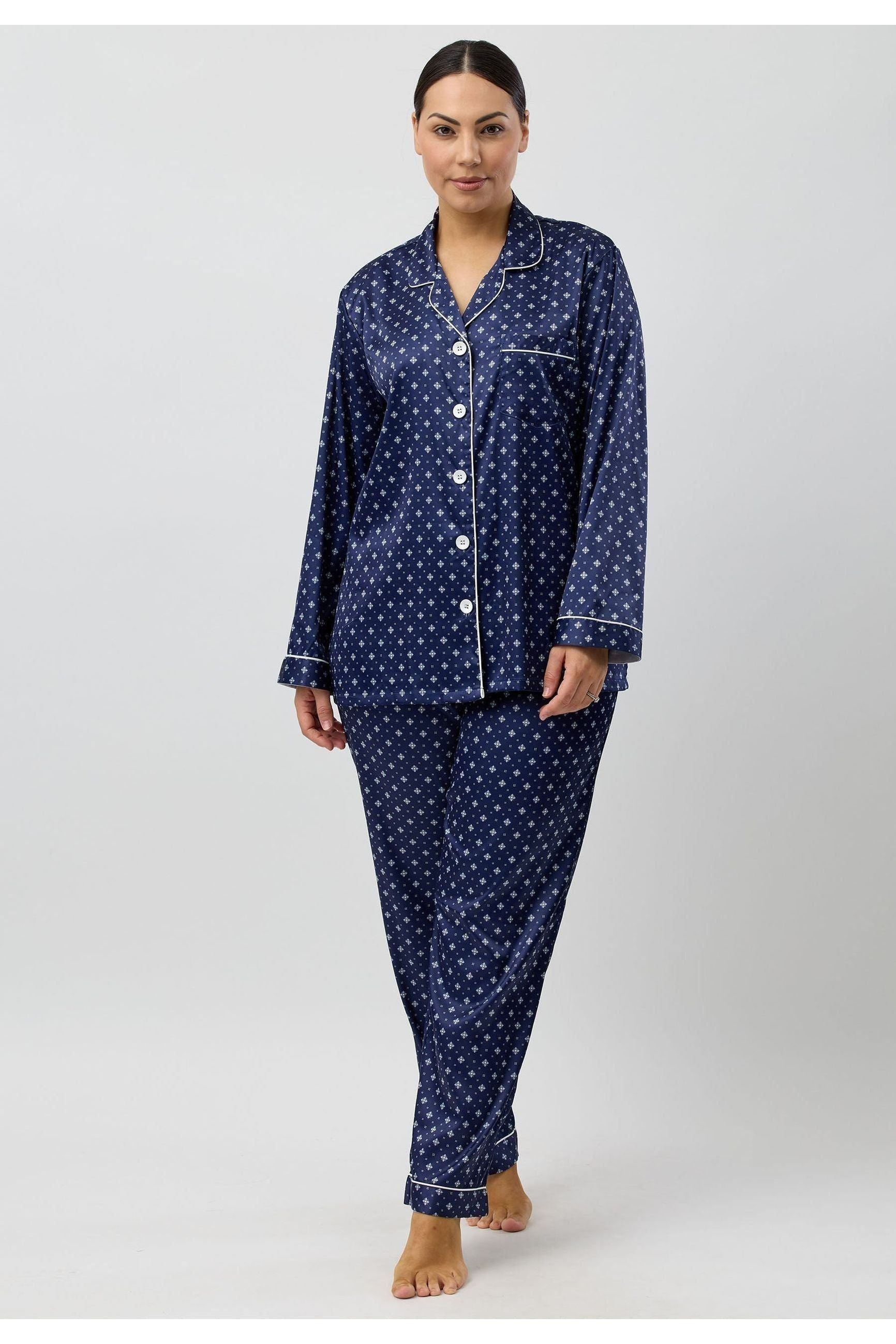 Schrank Art Deco Polyester Satin PJ -Navy(12/14/16/18)