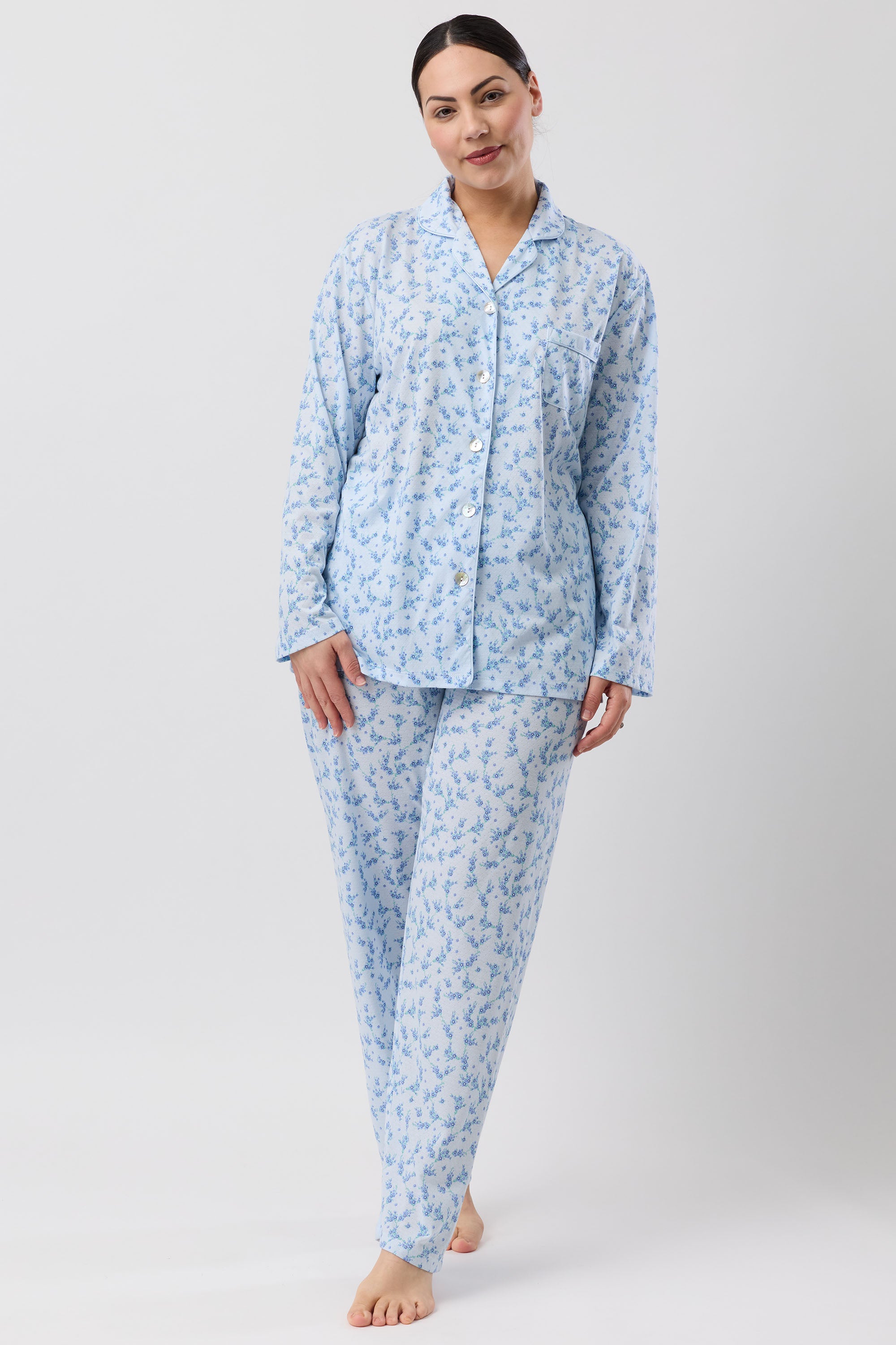 Schrank Jasmine Poly/Cotton Knit PJ -Blue