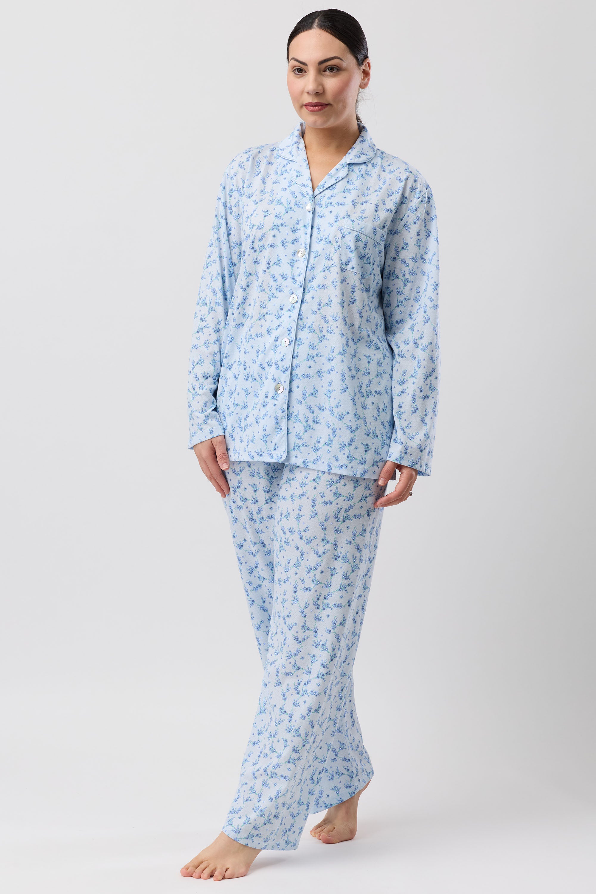 Schrank Jasmine Poly/Cotton Knit PJ -Blue