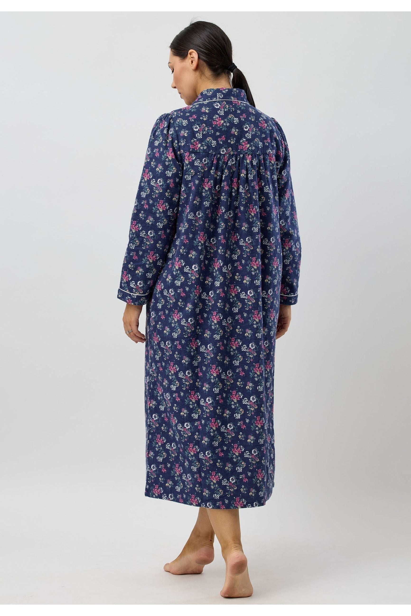 Schrank Crab Apple Flannelette Long Nightie -Navy(22 Only)