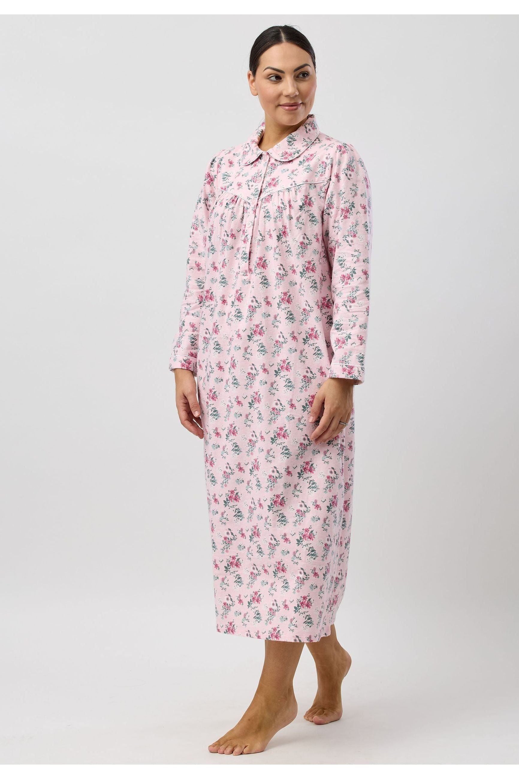Schrank Crab Apple Flannelette Long Nightie -Pink(14 & 18)