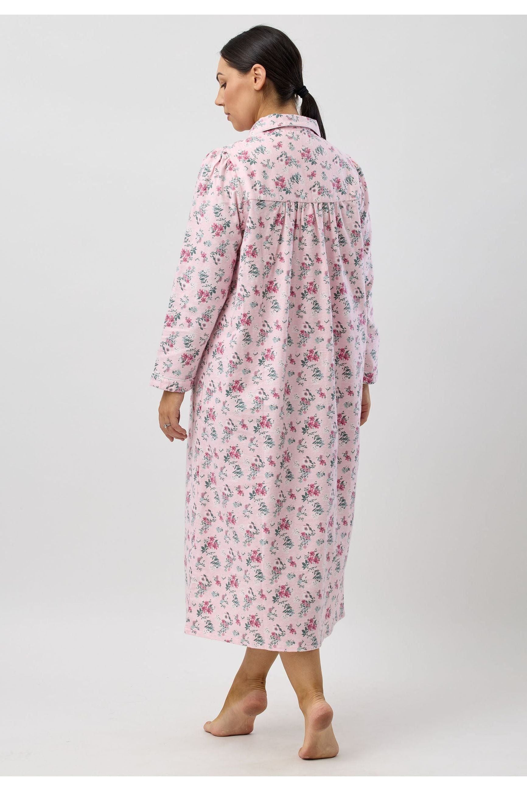 Schrank Crab Apple Flannelette Long Nightie -Pink(14 & 18)