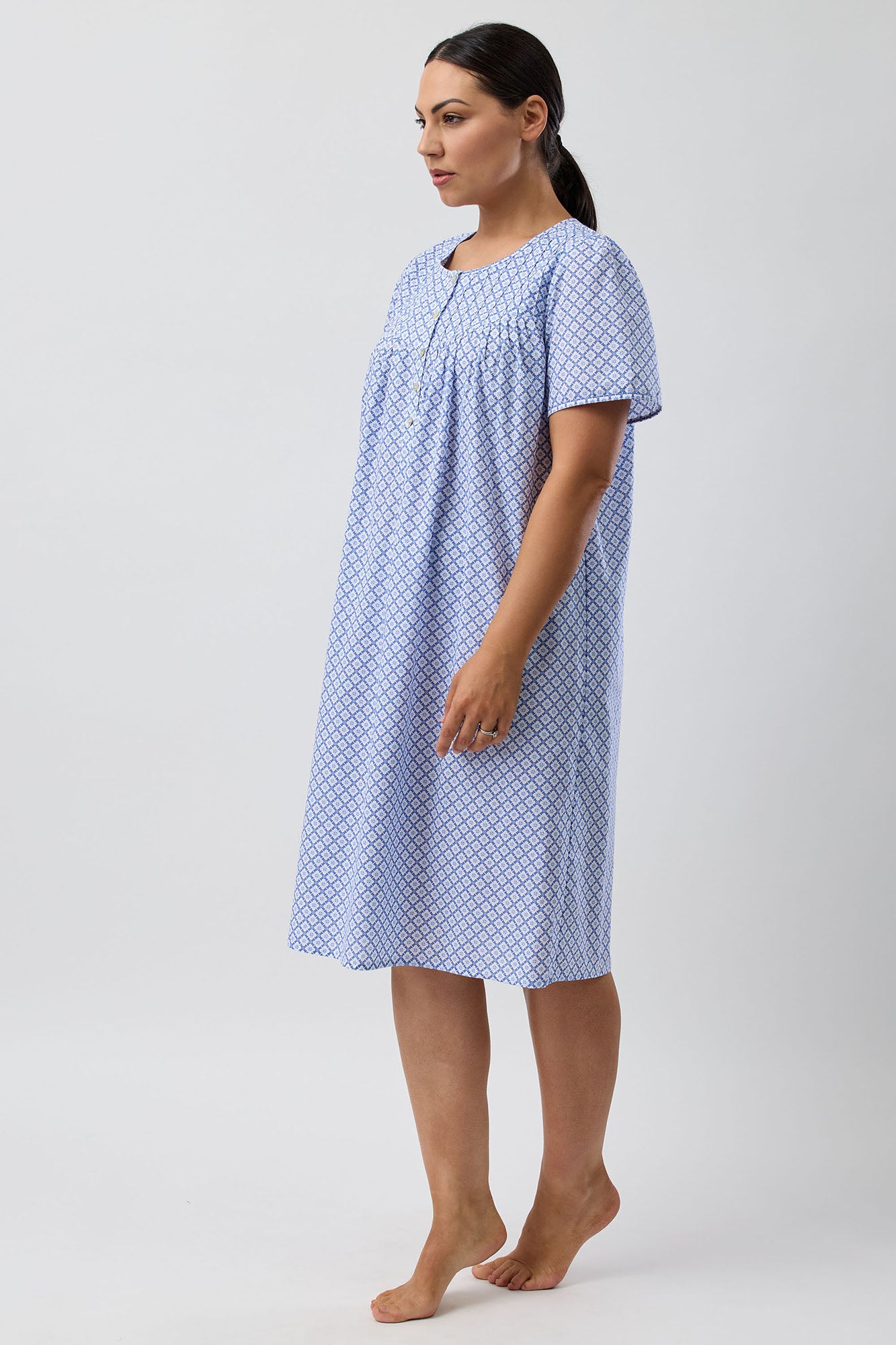 Schrank Geo Cotton Short Nightie -Denim