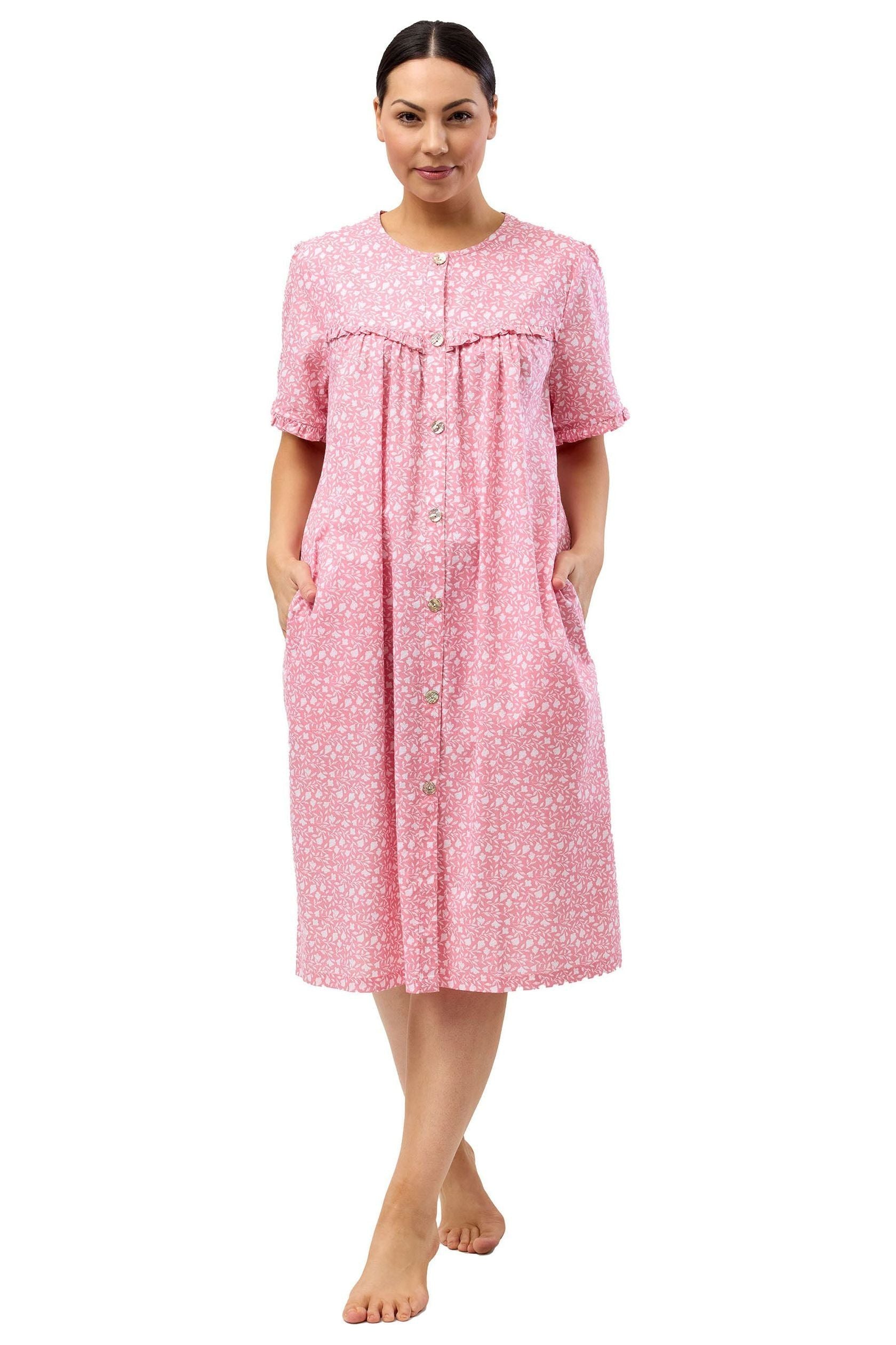 Schrank Leaf Woven Cotton Brunchcoat -Coral(12 Only)