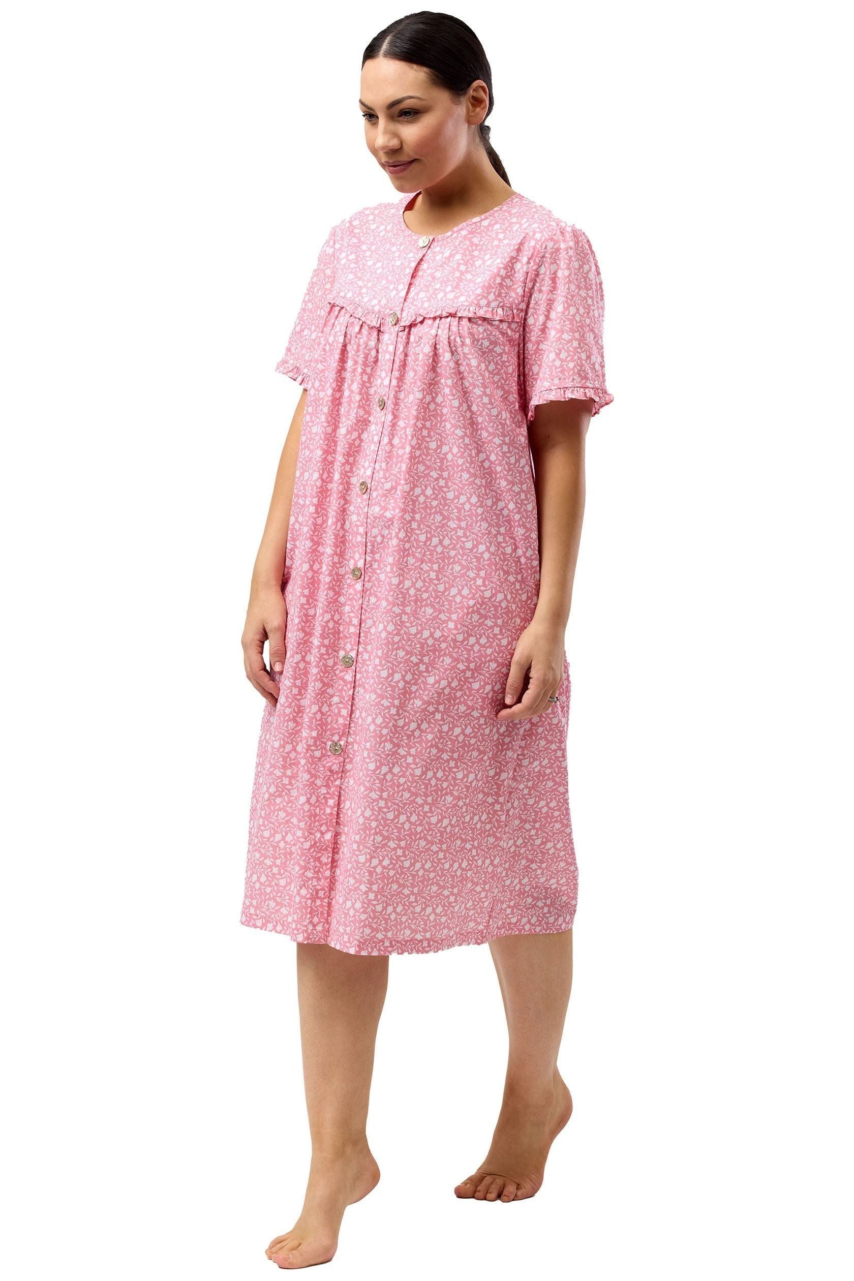 Schrank Leaf Woven Cotton Brunchcoat -Coral(12 Only)