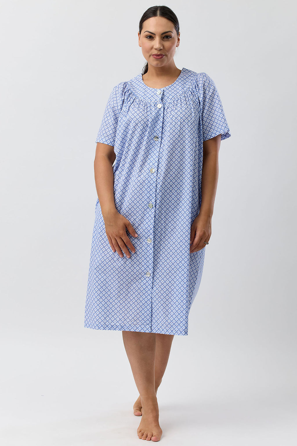 Schrank Geo Woven Cotton Brunchcoat -Denim