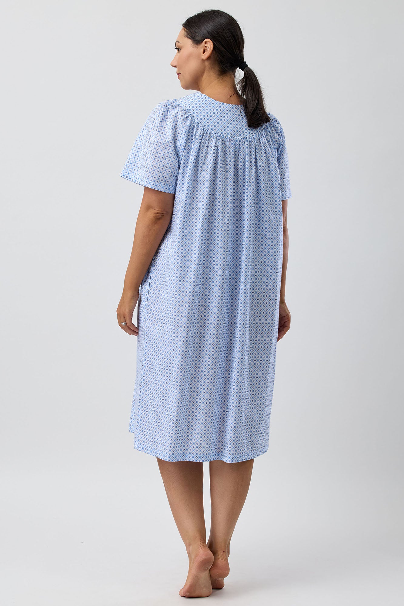 Schrank Geo Woven Cotton Brunchcoat -Blue