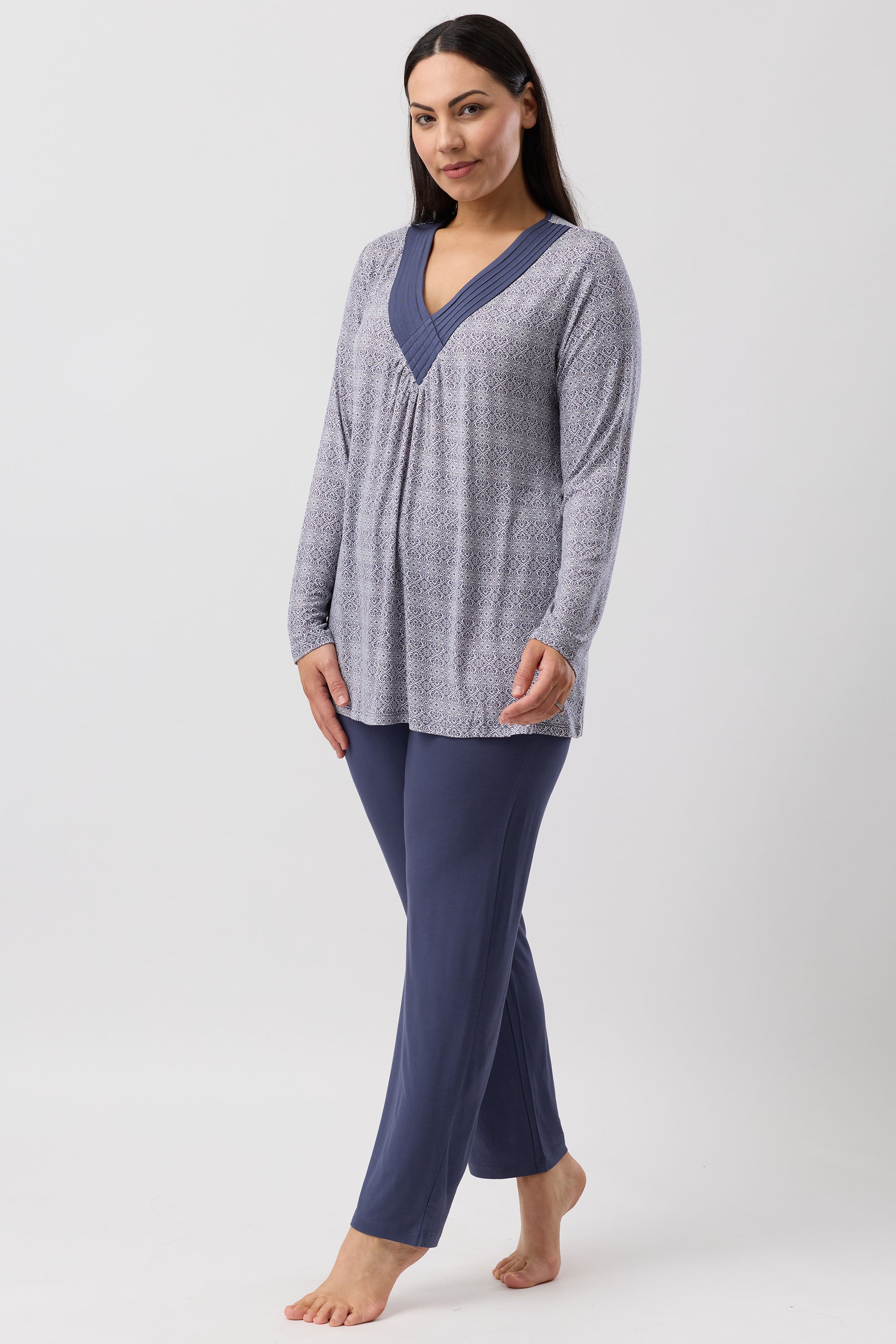 Yuu Casablanca Viscose Knit Pyjama -Bluestone(M/L/XL)