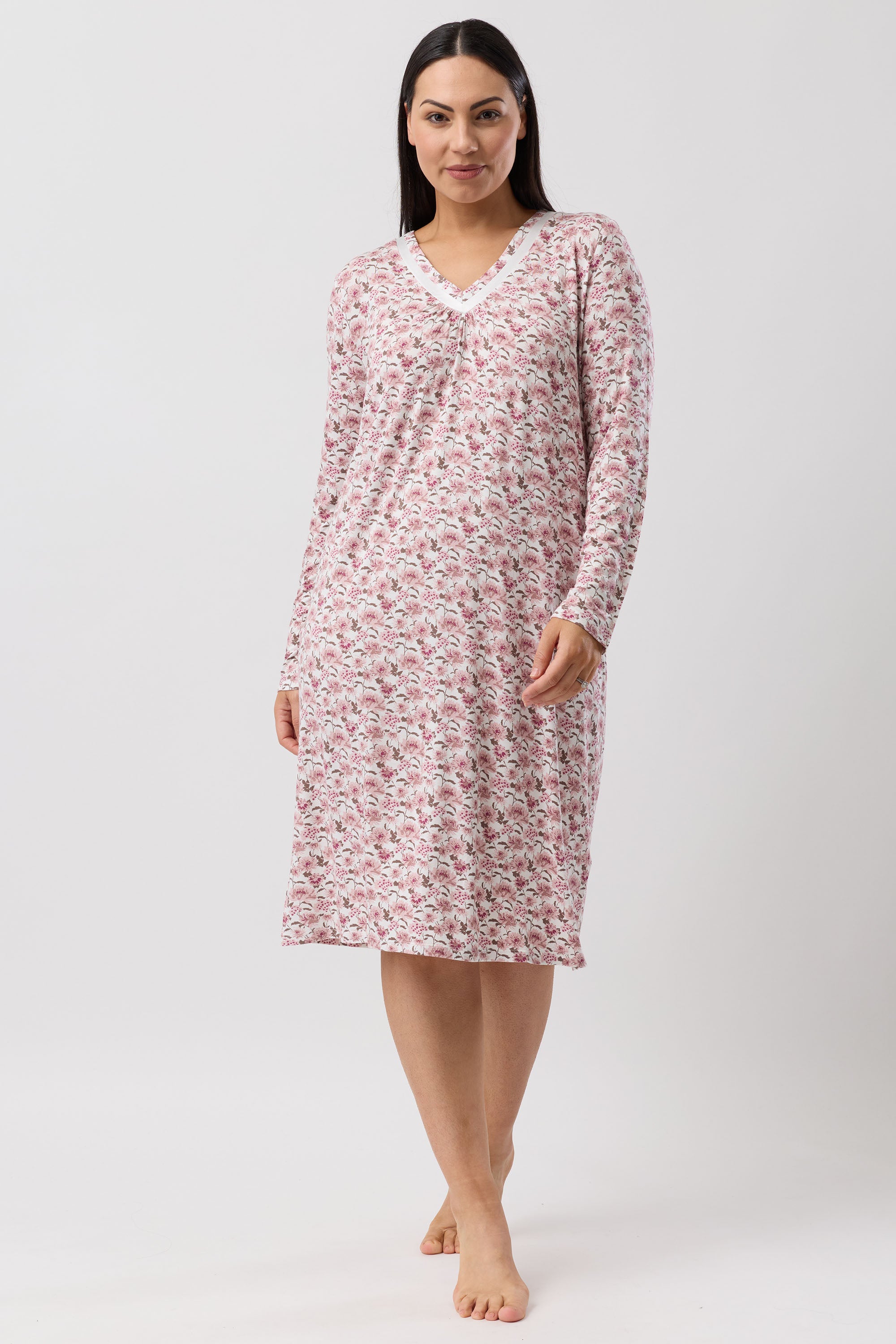 Yuu Bloom Viscose Knit Short Nightie -Bordeaux(S/M/L/XL)