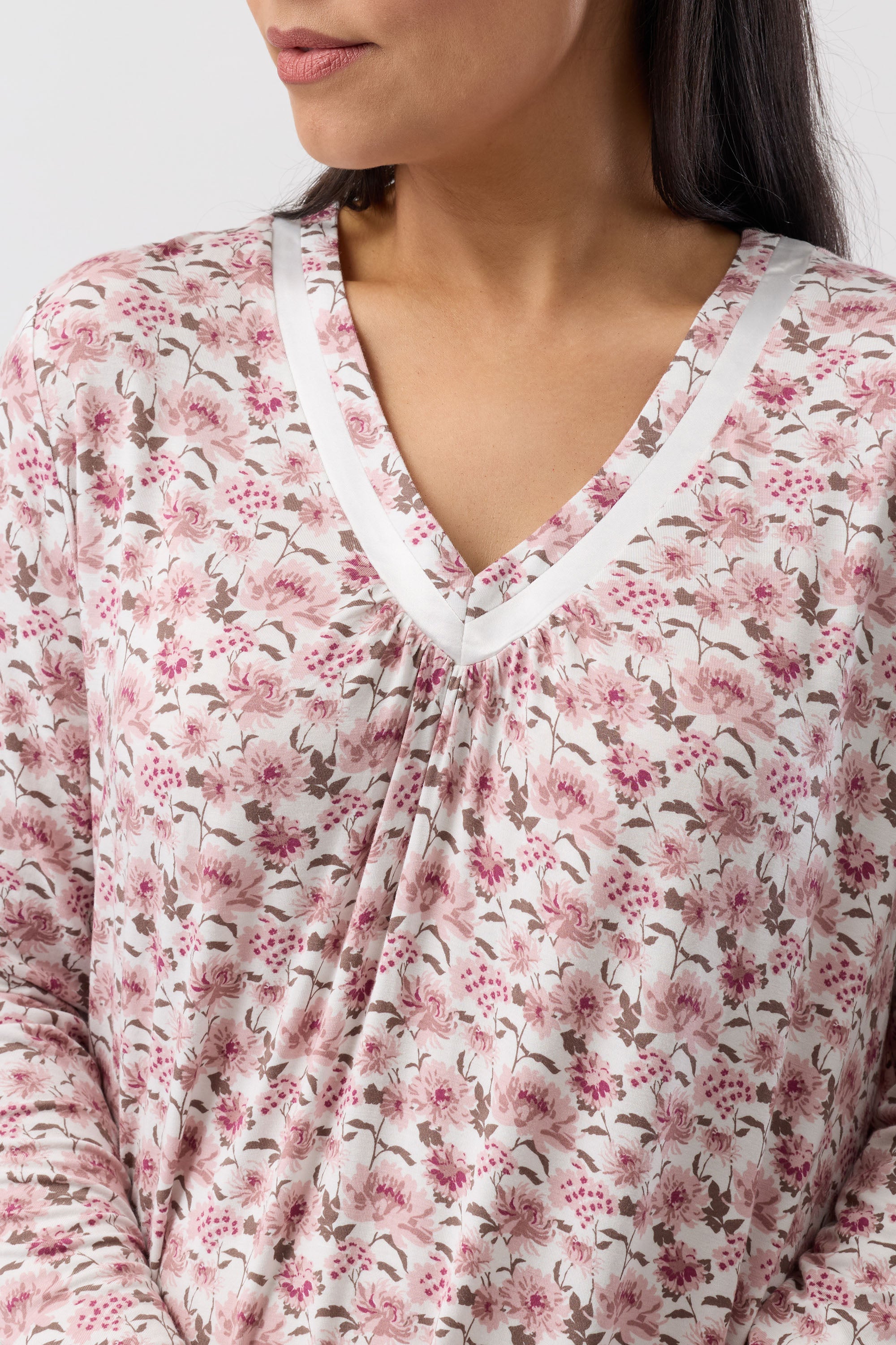 Yuu Bloom Viscose Knit Short Nightie -Bordeaux(S/M/L/XL)