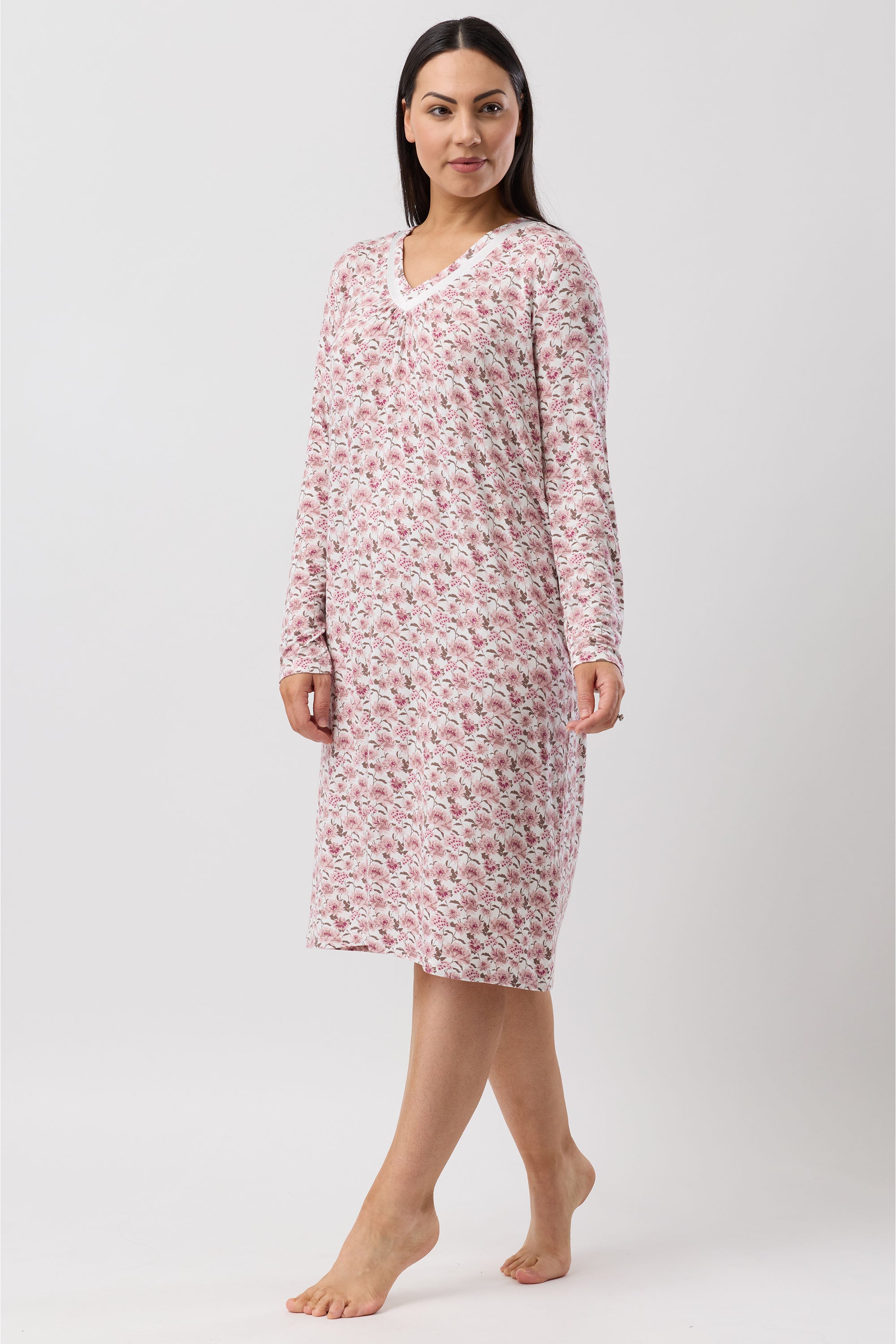 Yuu Bloom Viscose Knit Short Nightie -Bordeaux(S/M/L/XL)