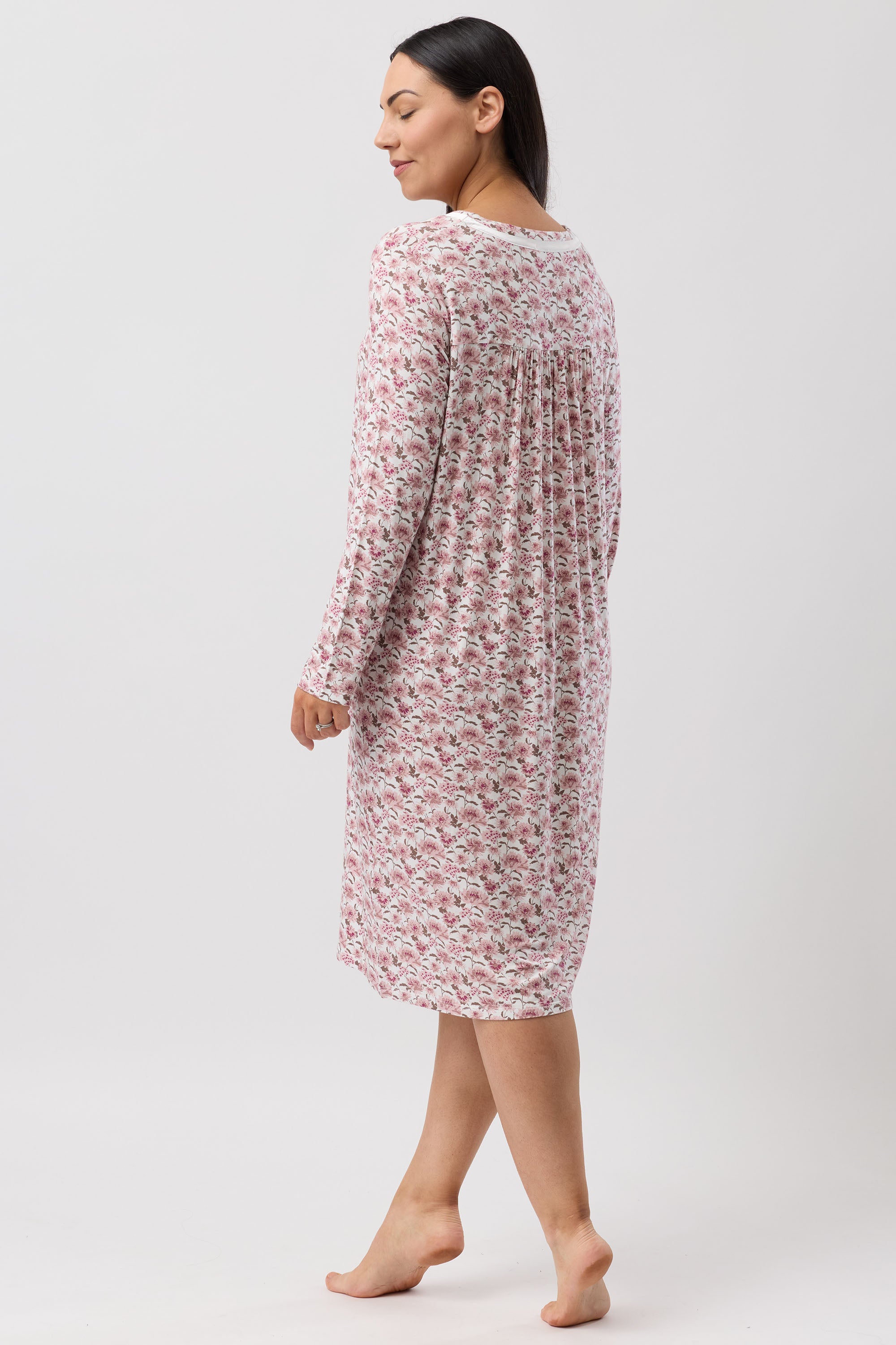 Yuu Bloom Viscose Knit Short Nightie -Bordeaux(S/M/L/XL)