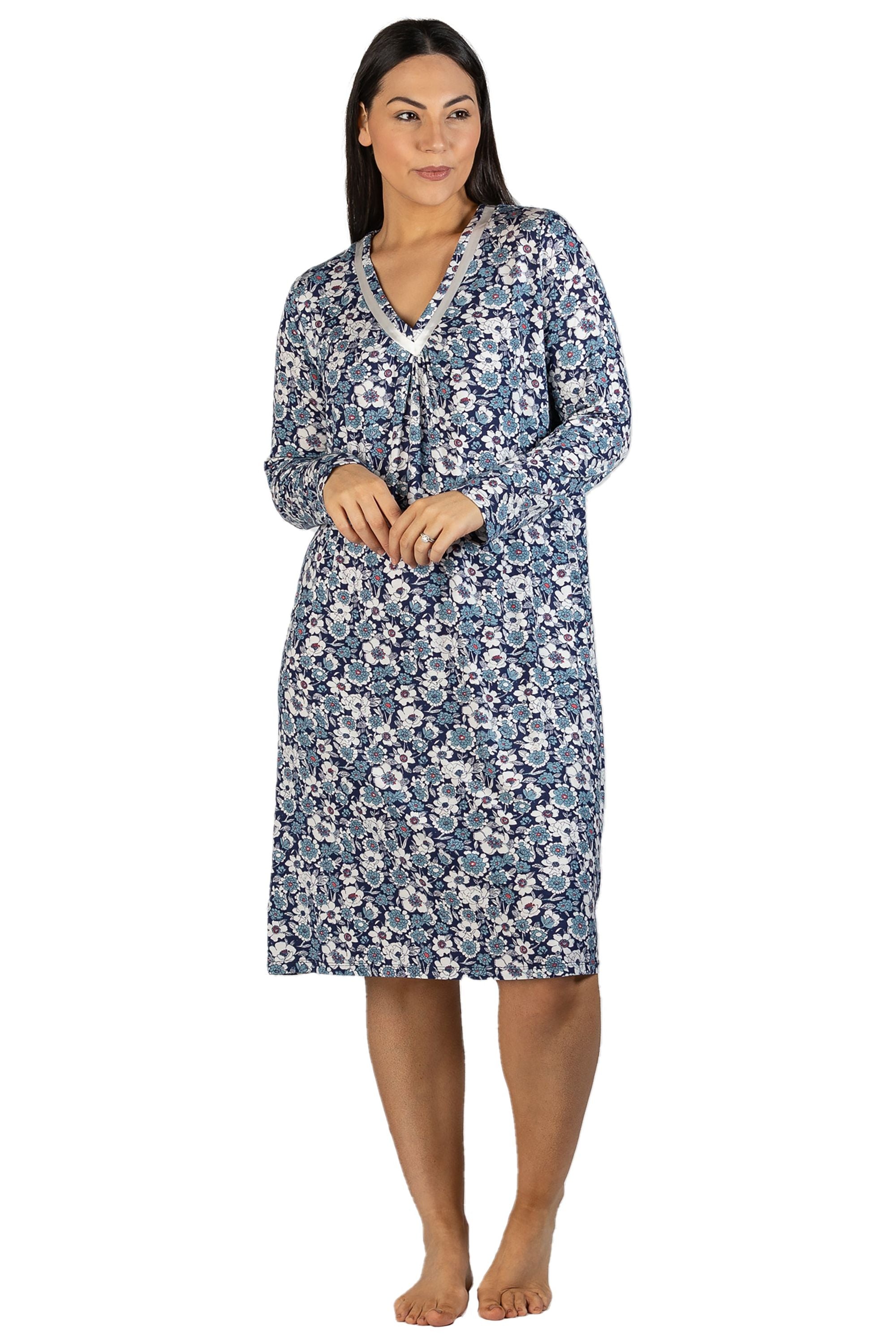 Yuu Dahlia Viscose Knit Nightie -Navy(2X Only)