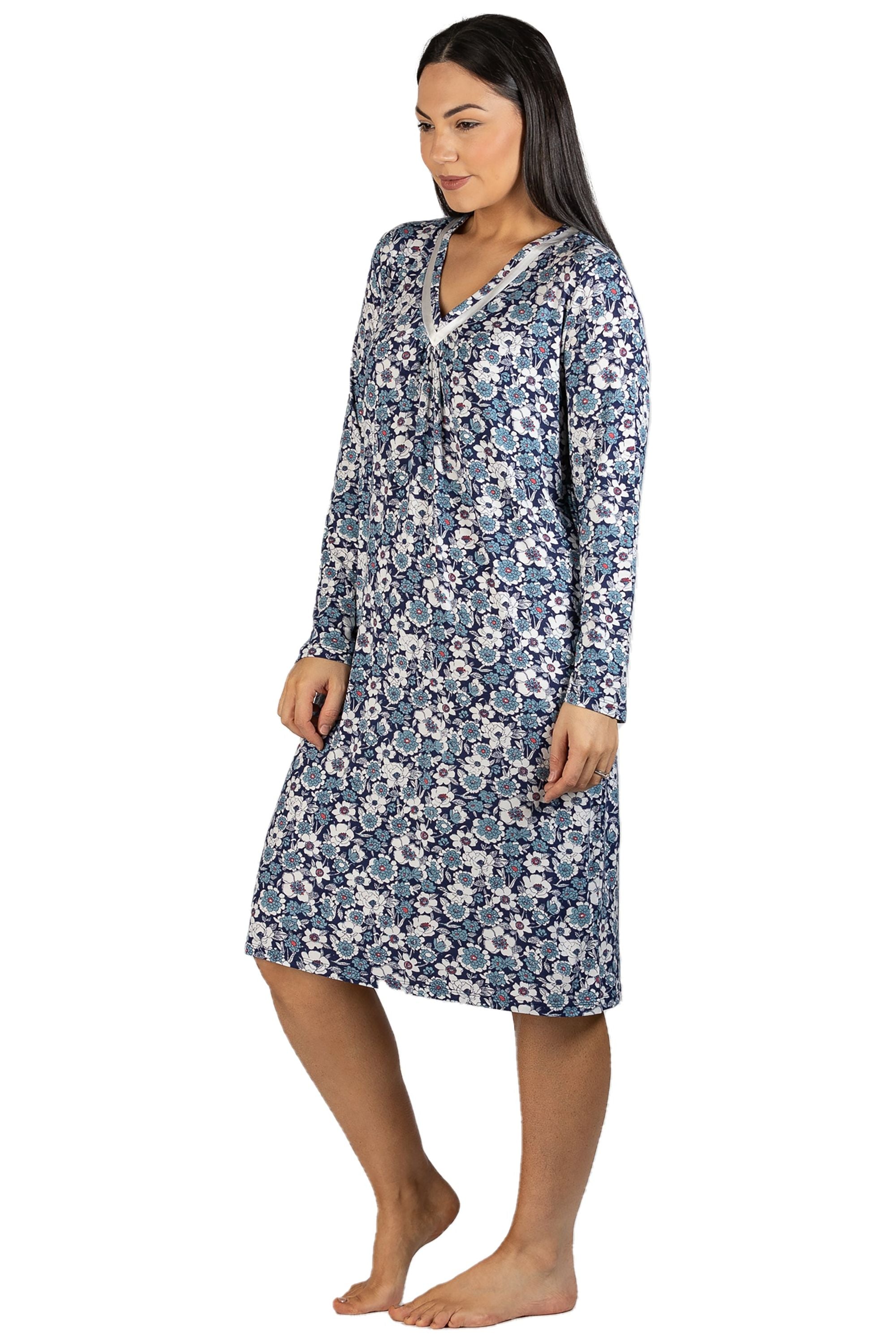 Yuu Dahlia Viscose Knit Nightie -Navy(2X Only)