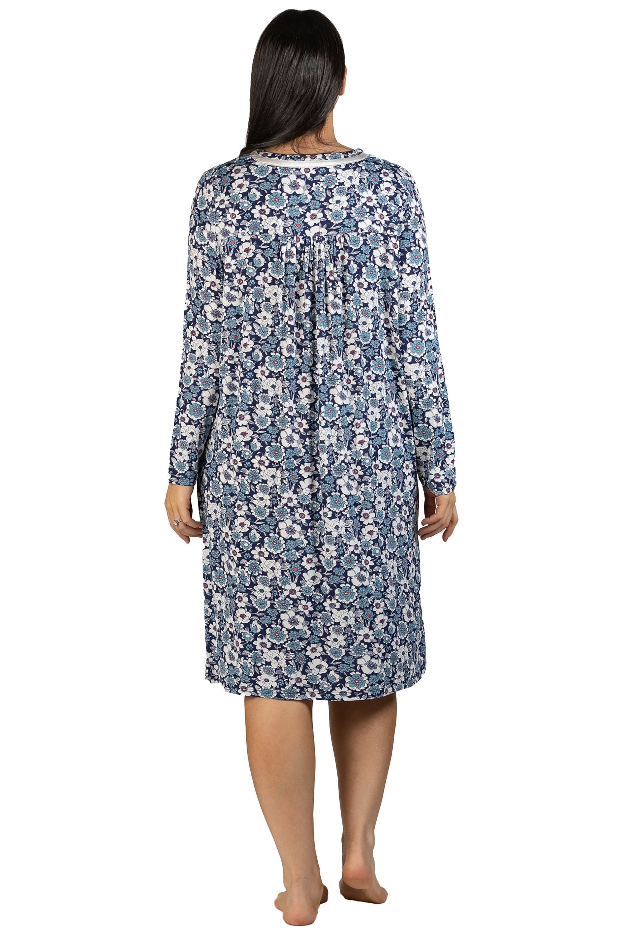 Yuu Dahlia Viscose Knit Nightie -Navy(2X Only)