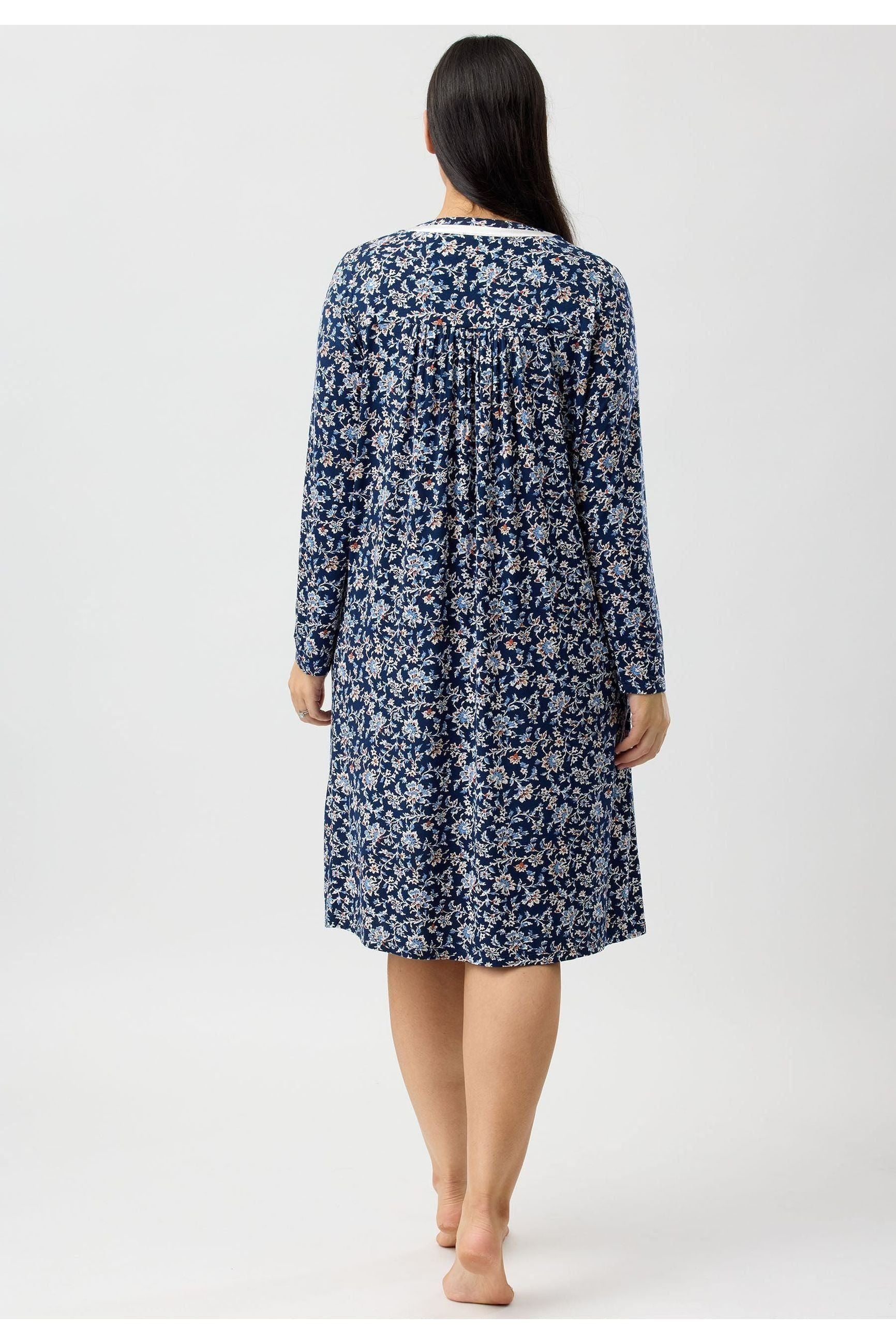Yuu Java Viscose Knit Short Nightie -Navy(M Only)