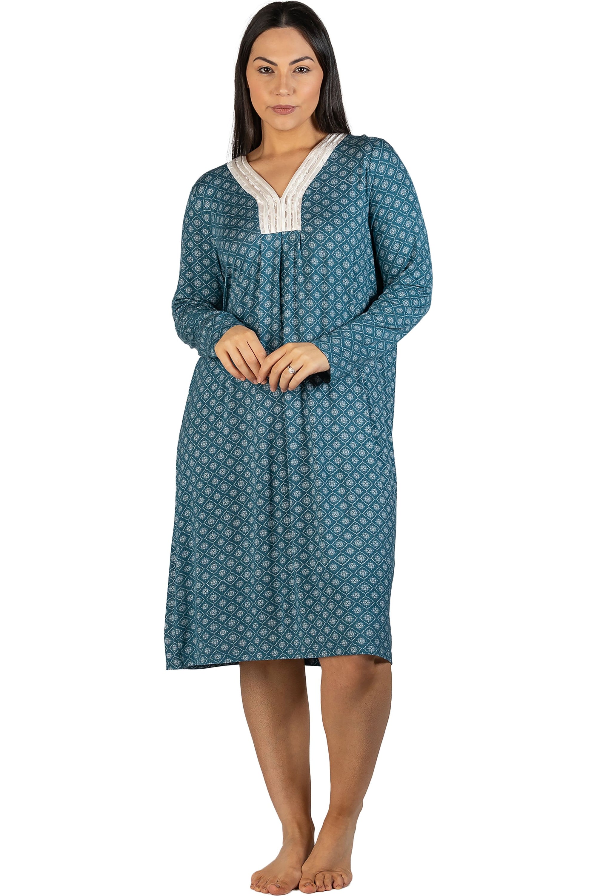 Yuu Morocco Viscose Knit Sleep Dress -Teal(XL Only)