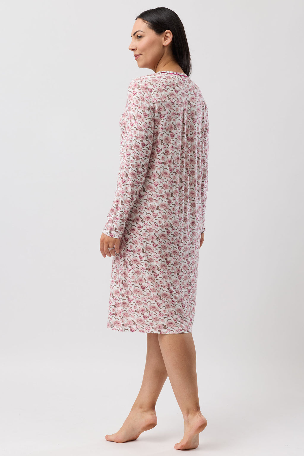 Yuu Bloom Pleat Viscose Short Nightie -Bordeaux(S/M/L/XL)