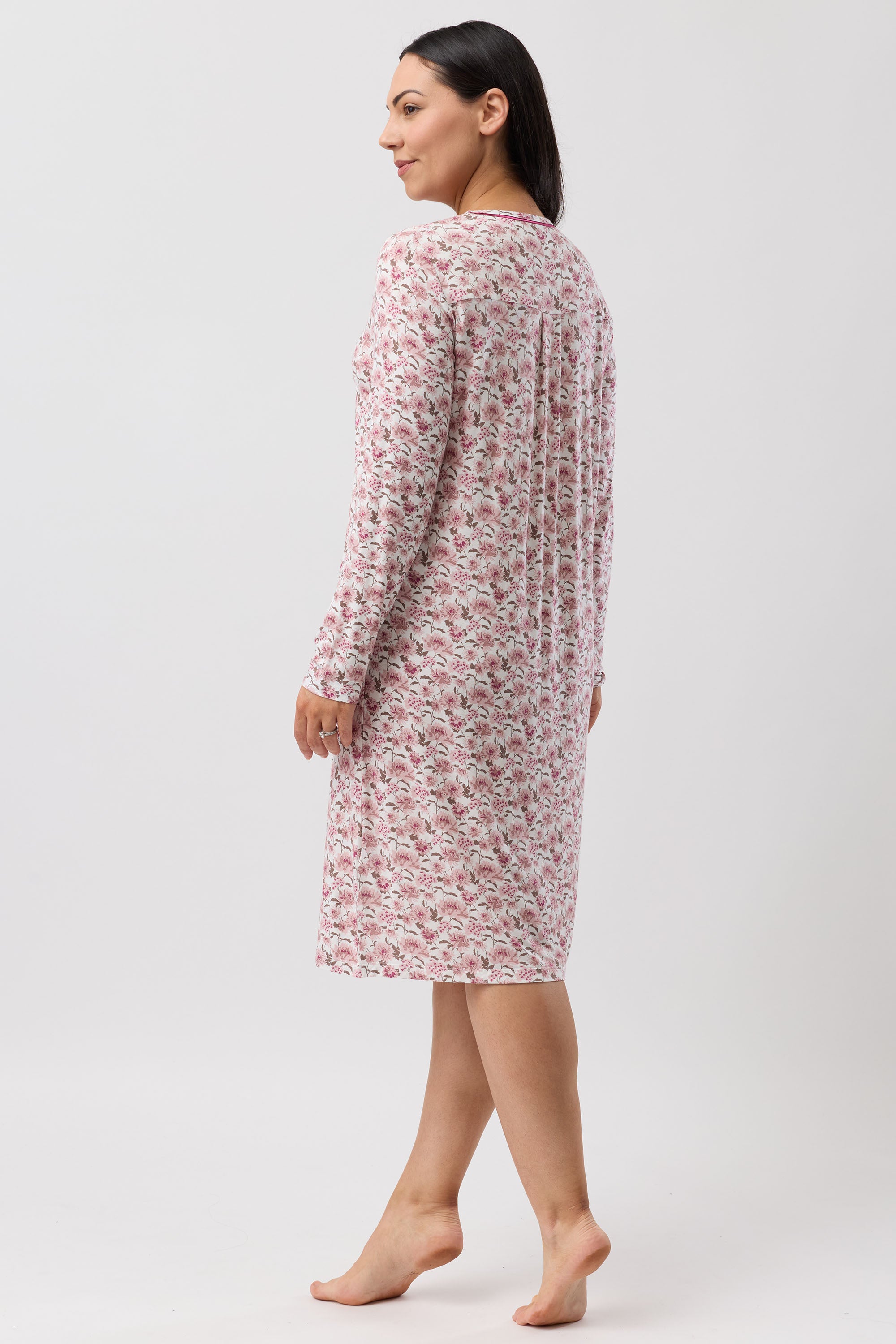 Yuu Bloom Pleat Viscose Short Nightie -Bordeaux(S/M/L/XL)