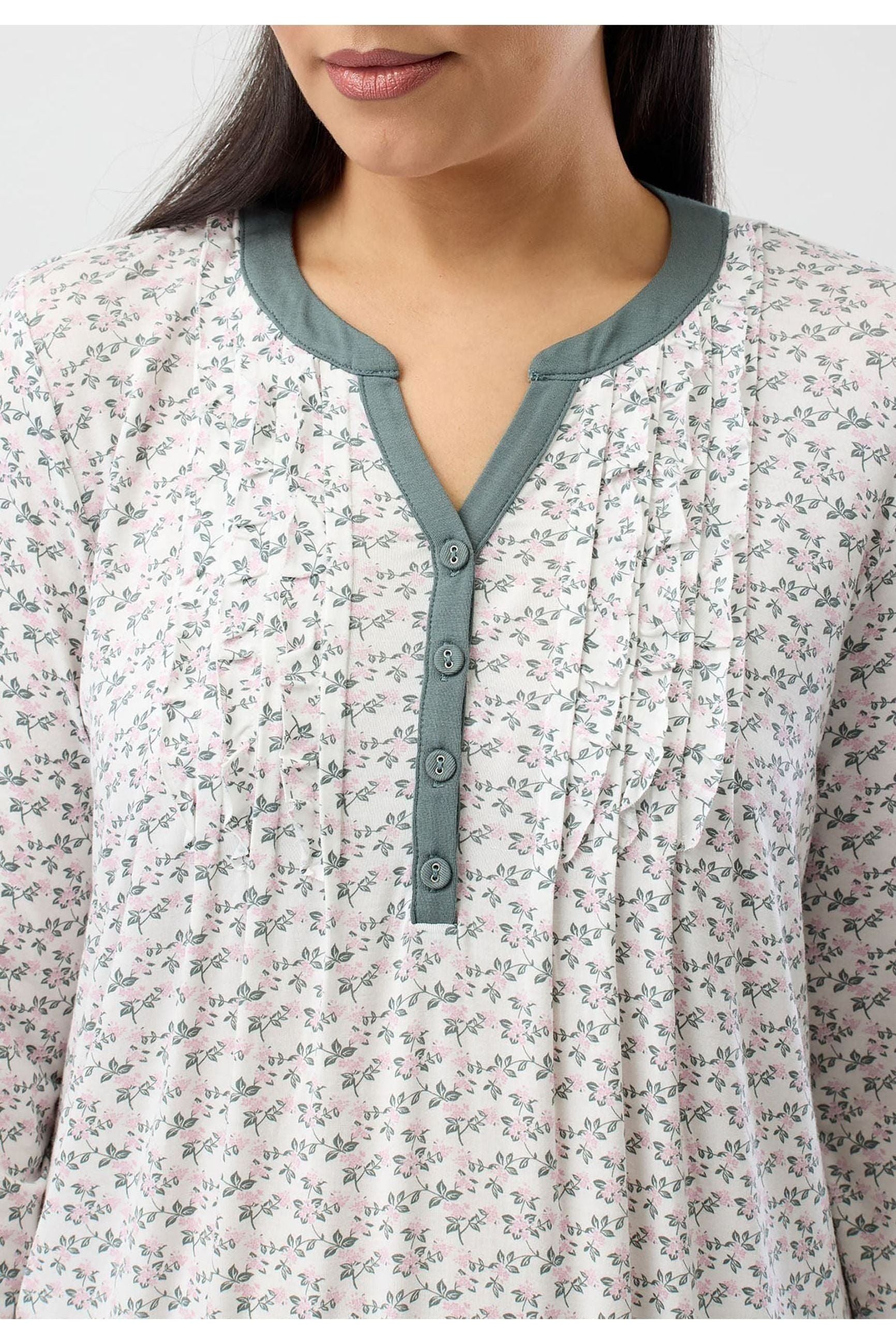 Yuu Blossom Viscose Knit Nightie -Olive(L Only)