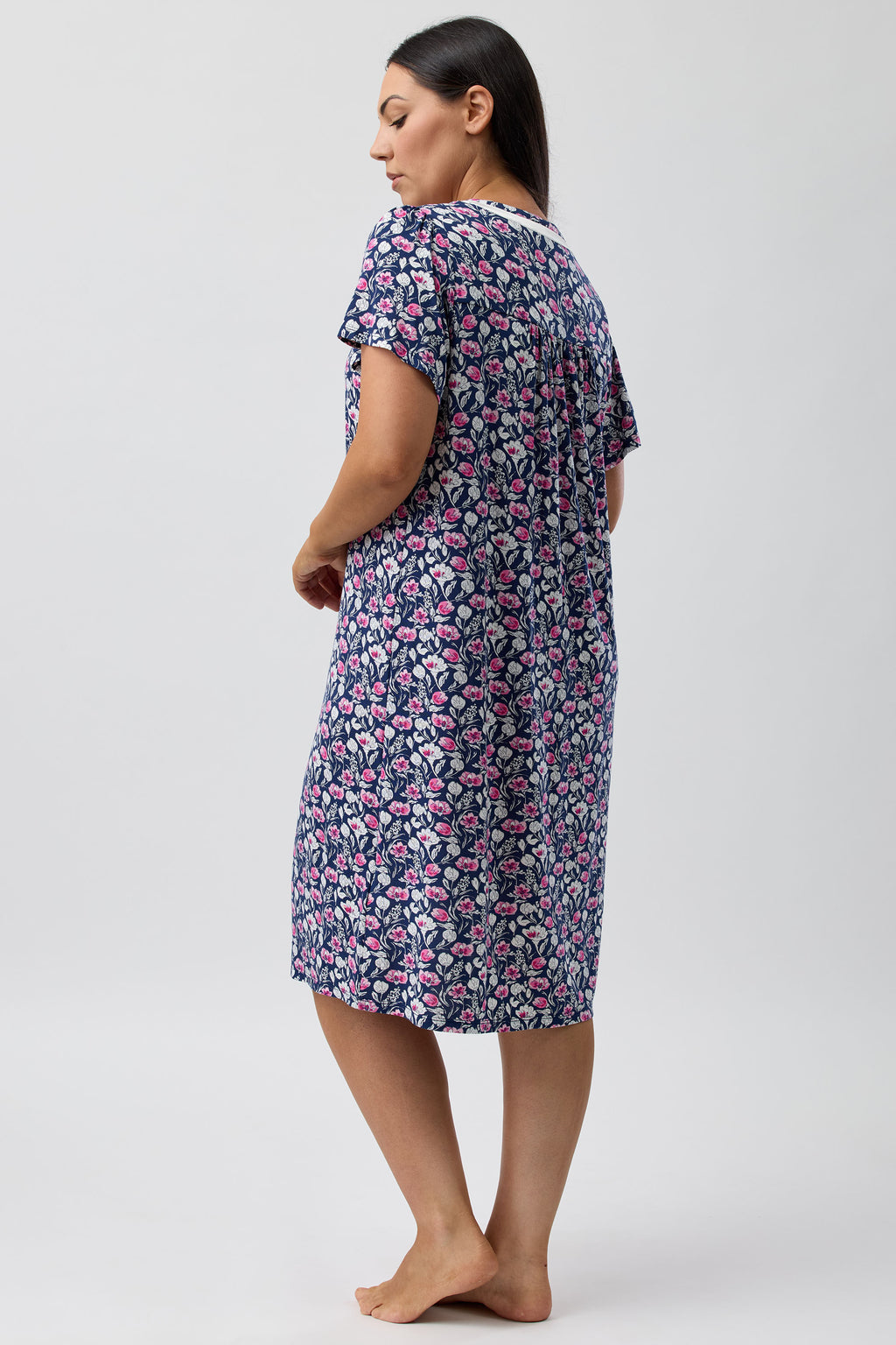 Yuu Camillia Viscose Knit Short Nightie -Navy(S/M/XL)