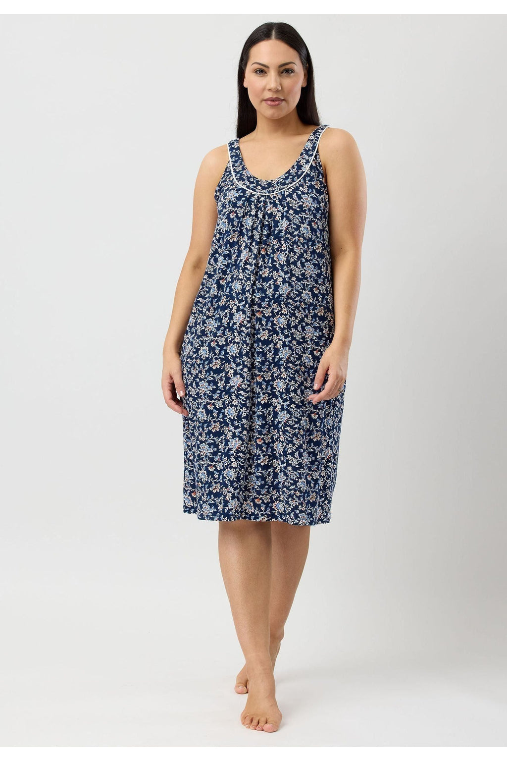 -Yuu Java Viscose Knit Short Nightie -Navy(S & 2X)