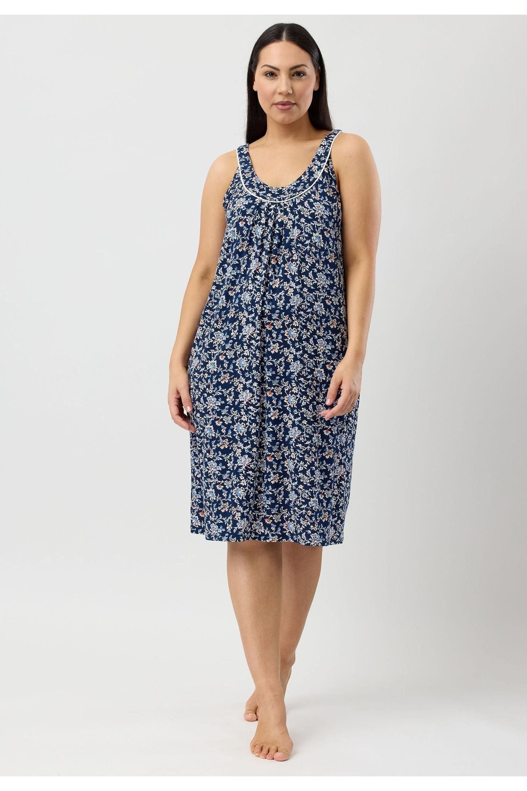 -Yuu Java Viscose Knit Short Nightie -Navy(S & 2X)