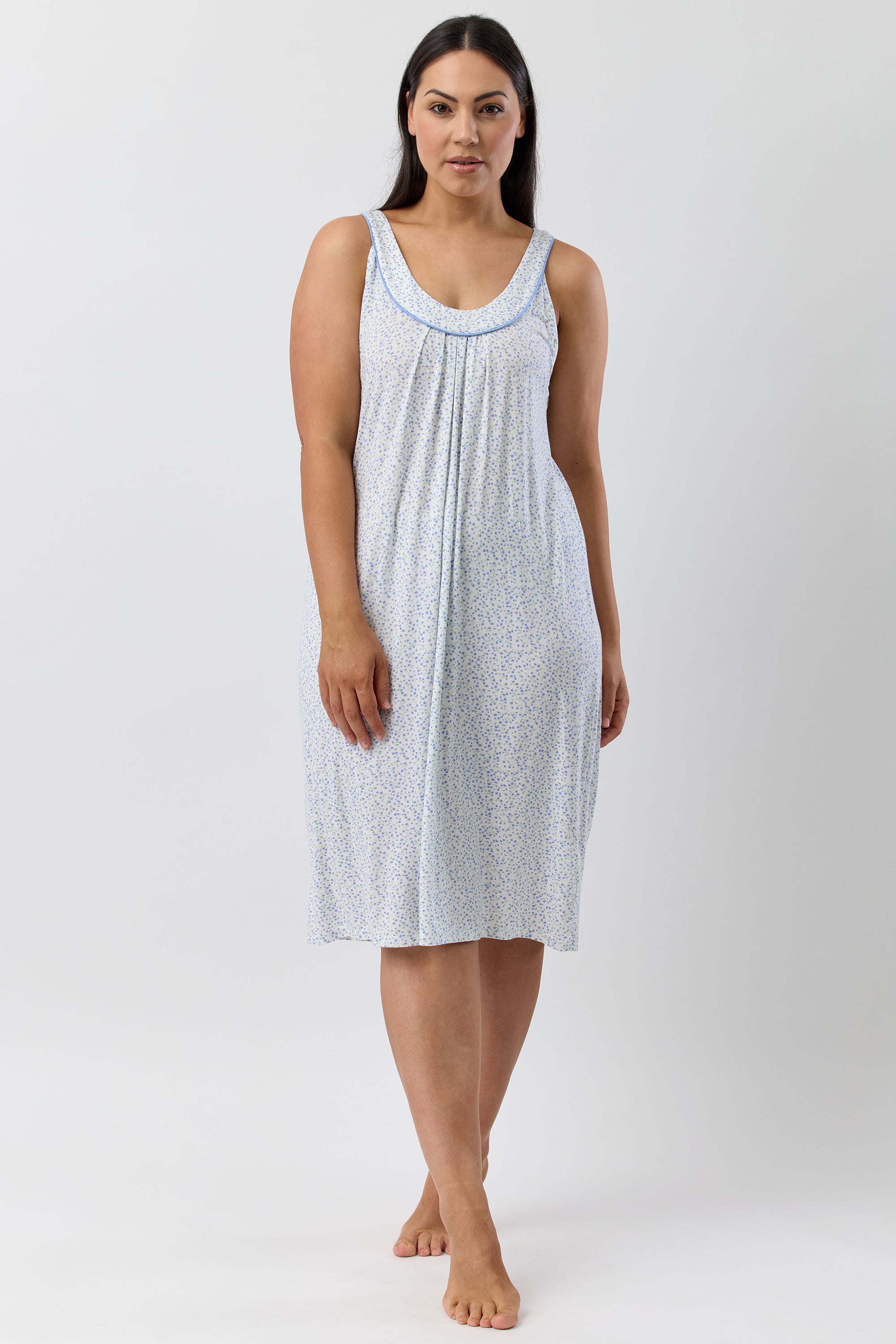 Yuu Bluebells Viscose Knit Short Nightie -Blue(M/L/XL)