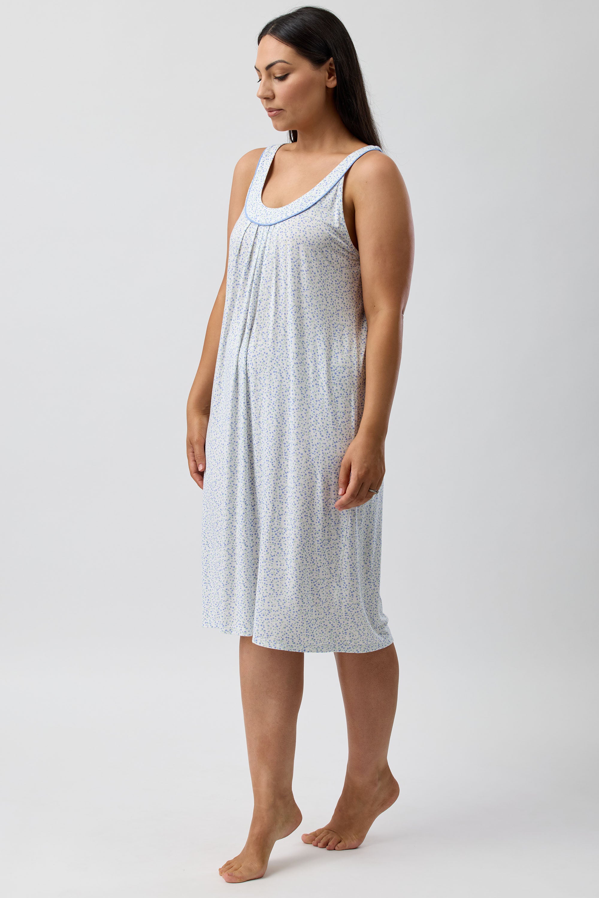 Yuu Bluebells Viscose Knit Short Nightie -Blue(M/L/XL)