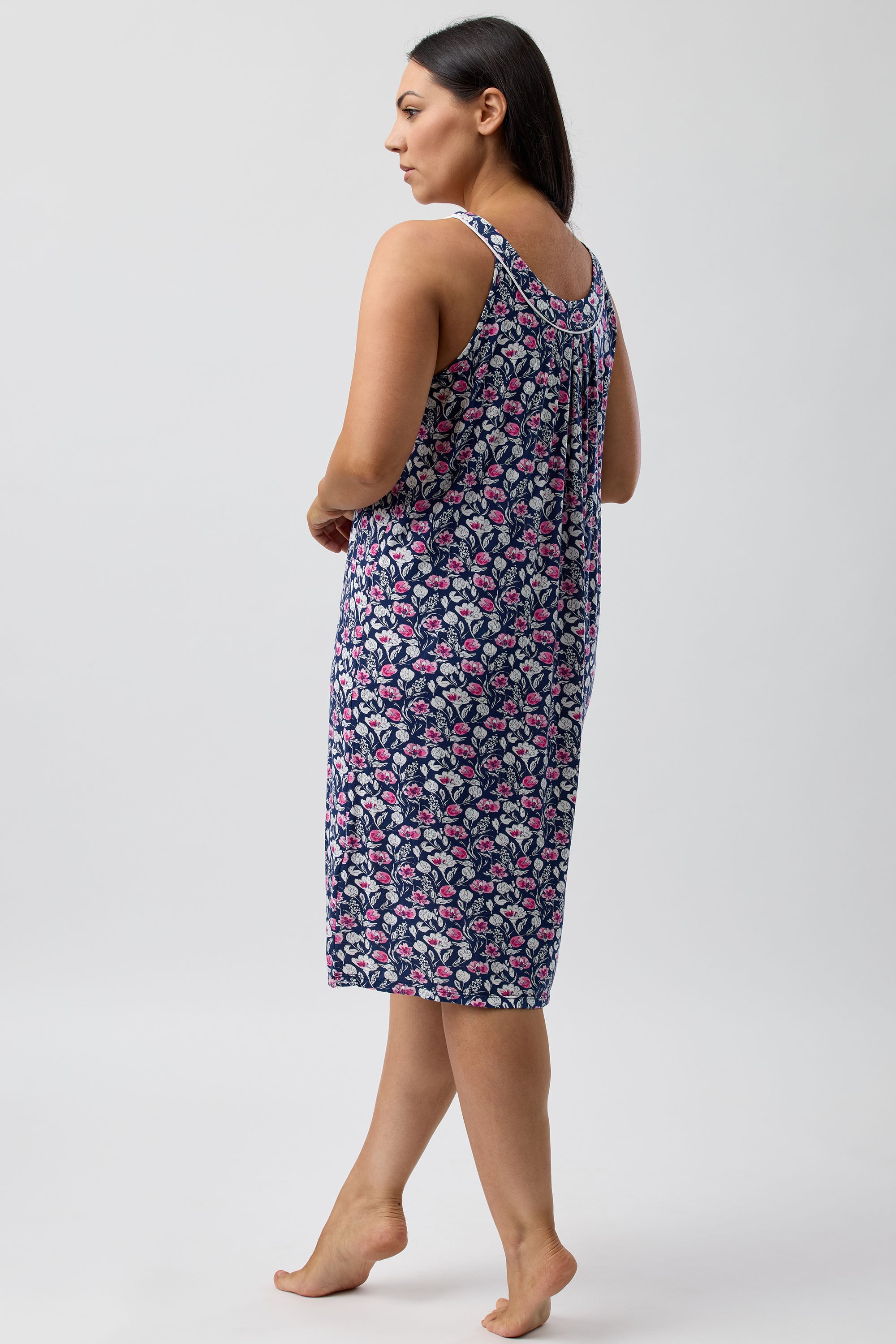 Yuu Camillia Viscose Knit Short Nightie -Navy(M & 2X)