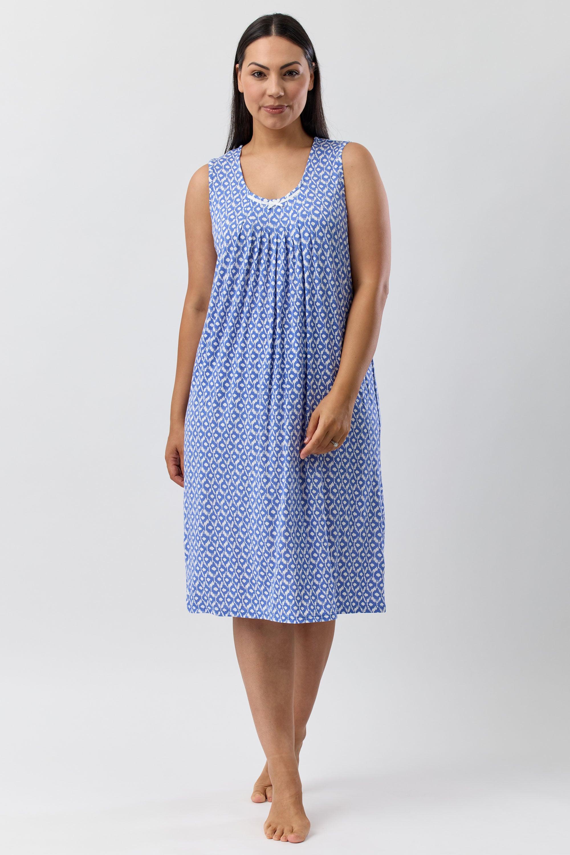 Yuu Aztec Viscose Knit Short Nightie -Denim(M & XL)