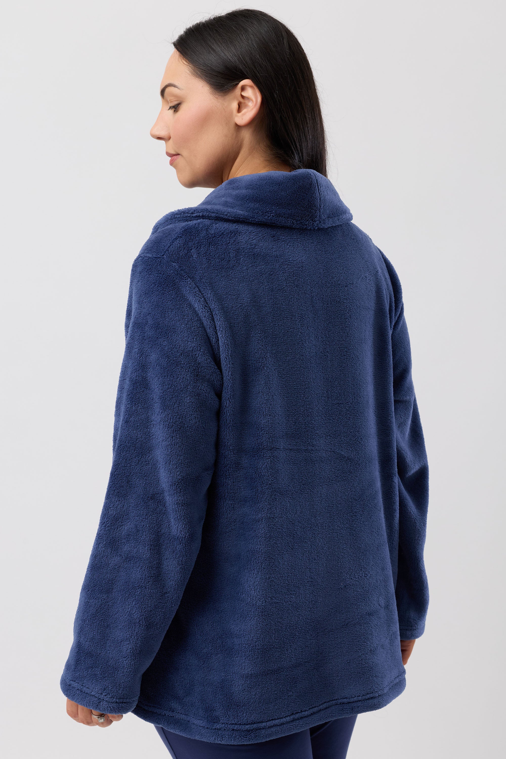 Yuu Polyester Fleece Bed Jacket -Navy(M/L/XL)