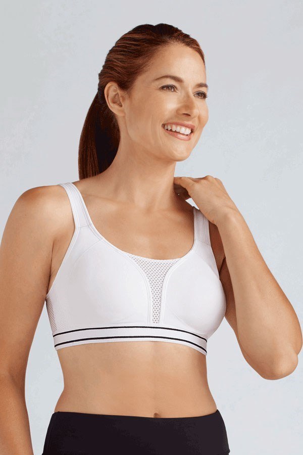 Amoena Performance Wirefree Sports Bra -White(10C/10D/12D)