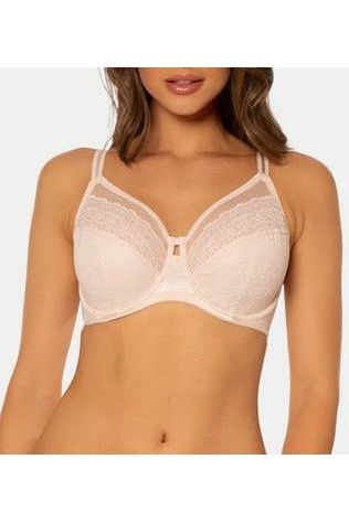 Triumph Sheer Lace Underwire Bra -Nude Pink