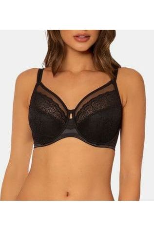 Triumph Sheer Lace Underwire Bra -Black