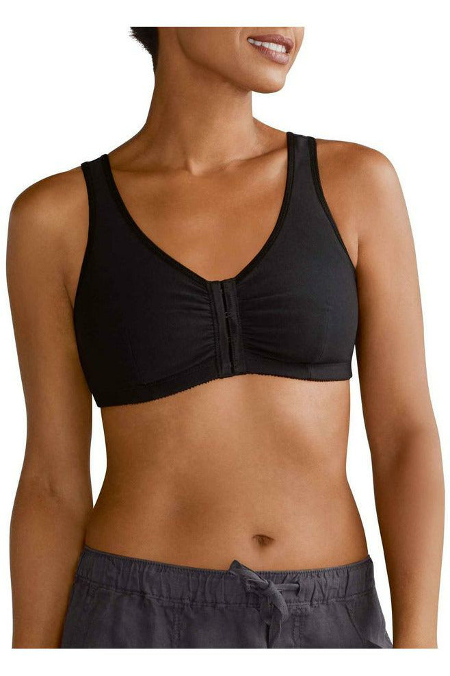 Amoena Frances Front Fastening  Cotton Bra -Black