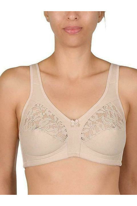 Naturana Cotton & Lace Wirefree Bra -Beige