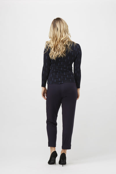 Tani Modal Long Sleeve High Neck Top -Blue Print(18 Only)