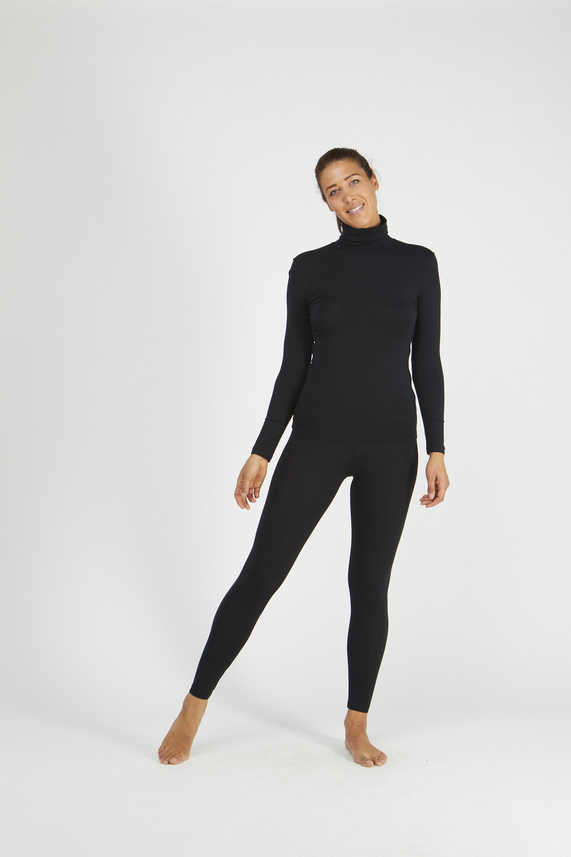 Tani Modal Bodyfit Turtle Neck Top -Black