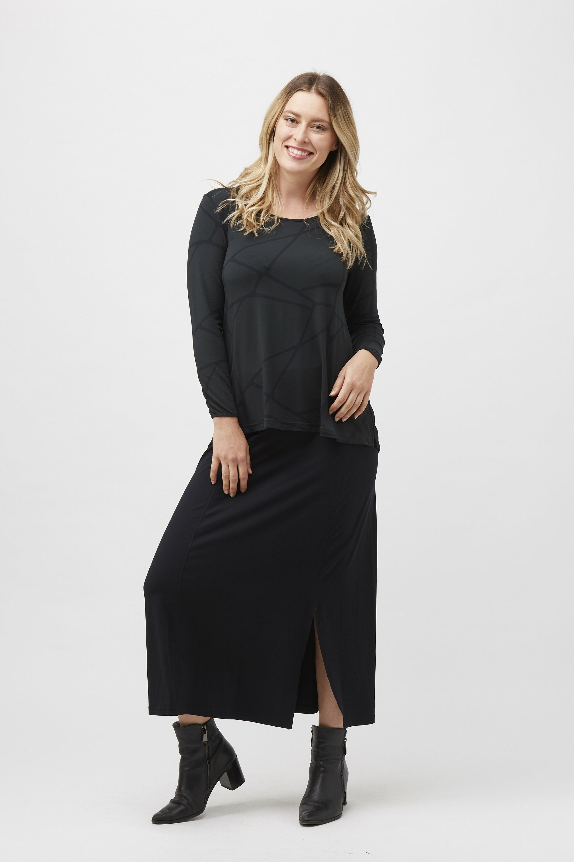 Tani Modal Relaxfit Swing Top -Marble Print(10 & 14)