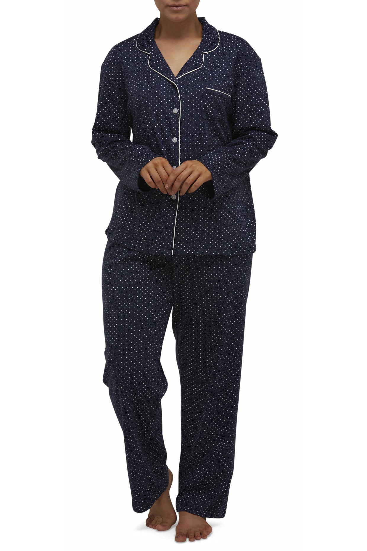 Schrank Spot Poly/Cotton Interlock Pyjama -Navy(26 Only)