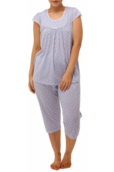 Schrank Tulip Cotton Jersey Capri Pyjama -Lavender(24 Only)
