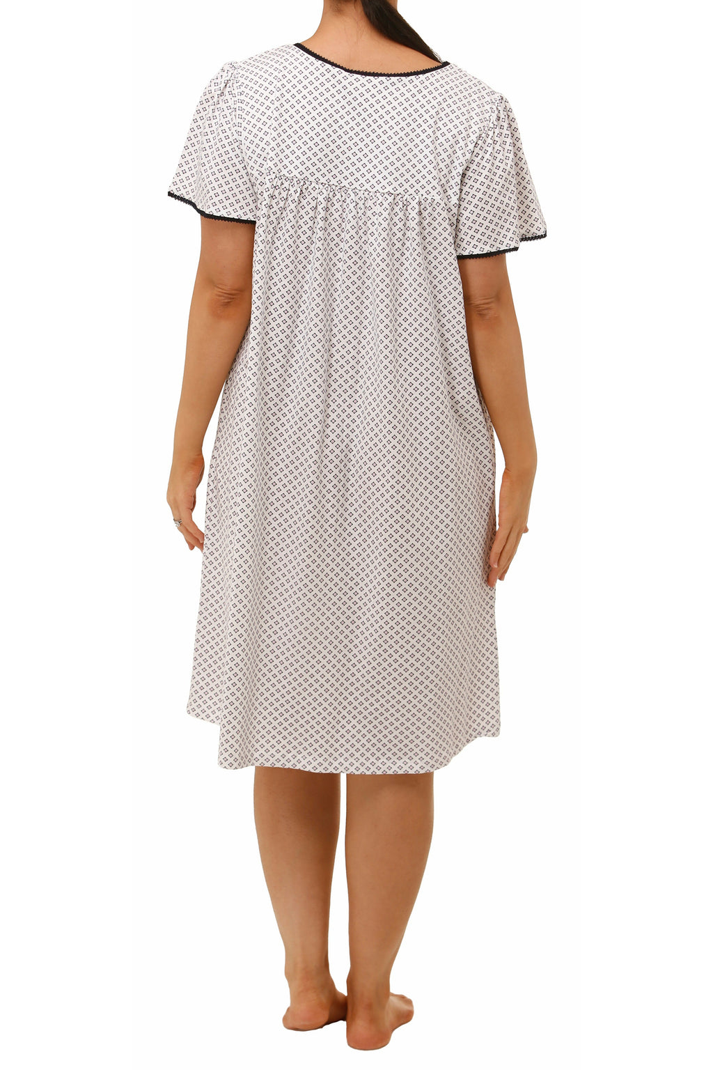 Schrank Aztec Cotton Jersey Short Nightie -White(24 Only)